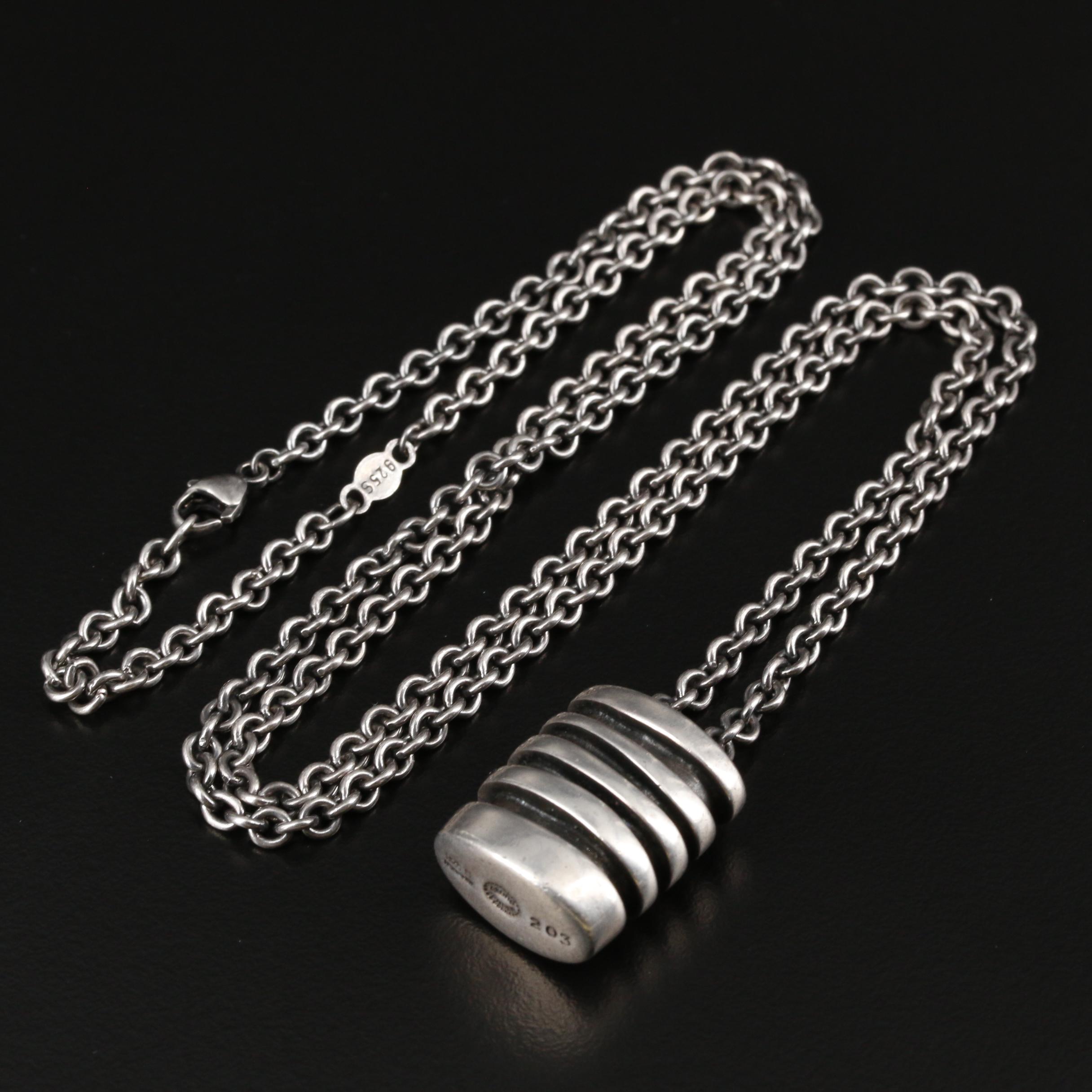 Anette Kraen for Georg Jensen "Strata" Sterling Silver Pendant Necklace