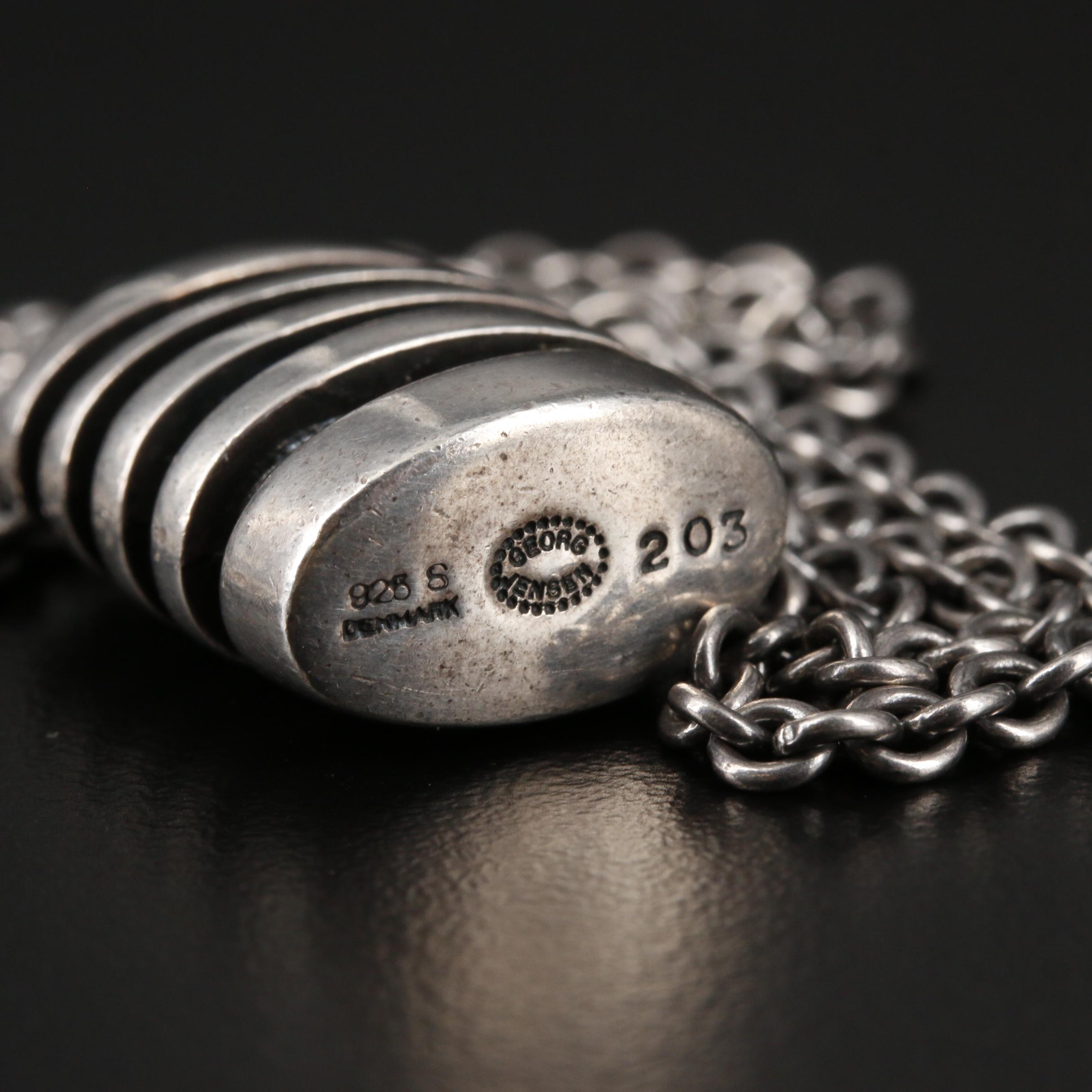 Anette Kraen for Georg Jensen "Strata" Sterling Silver Pendant Necklace