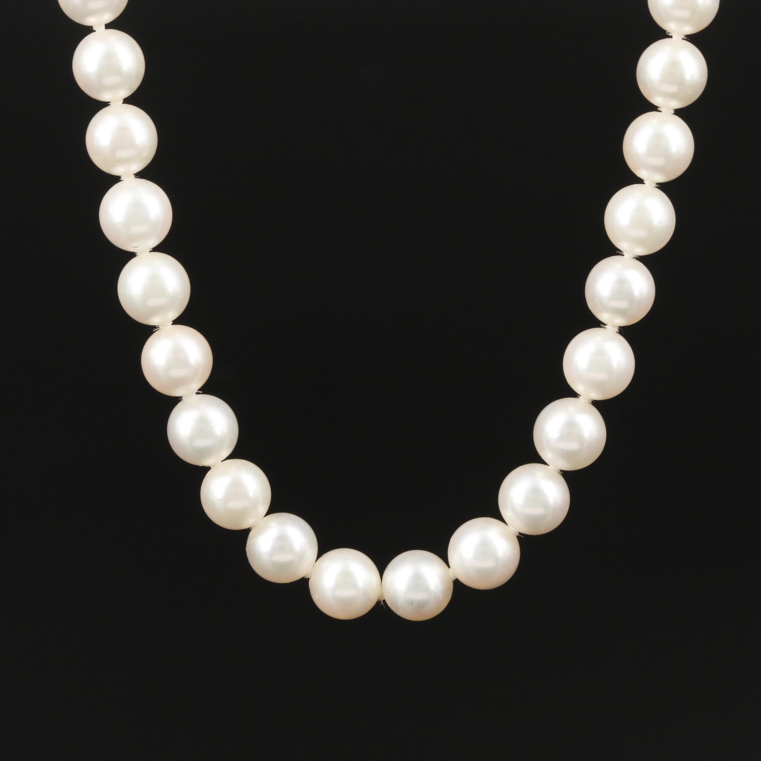 Mikimoto Cultured Pearl Necklace With 18K Yellow Gold Clasp