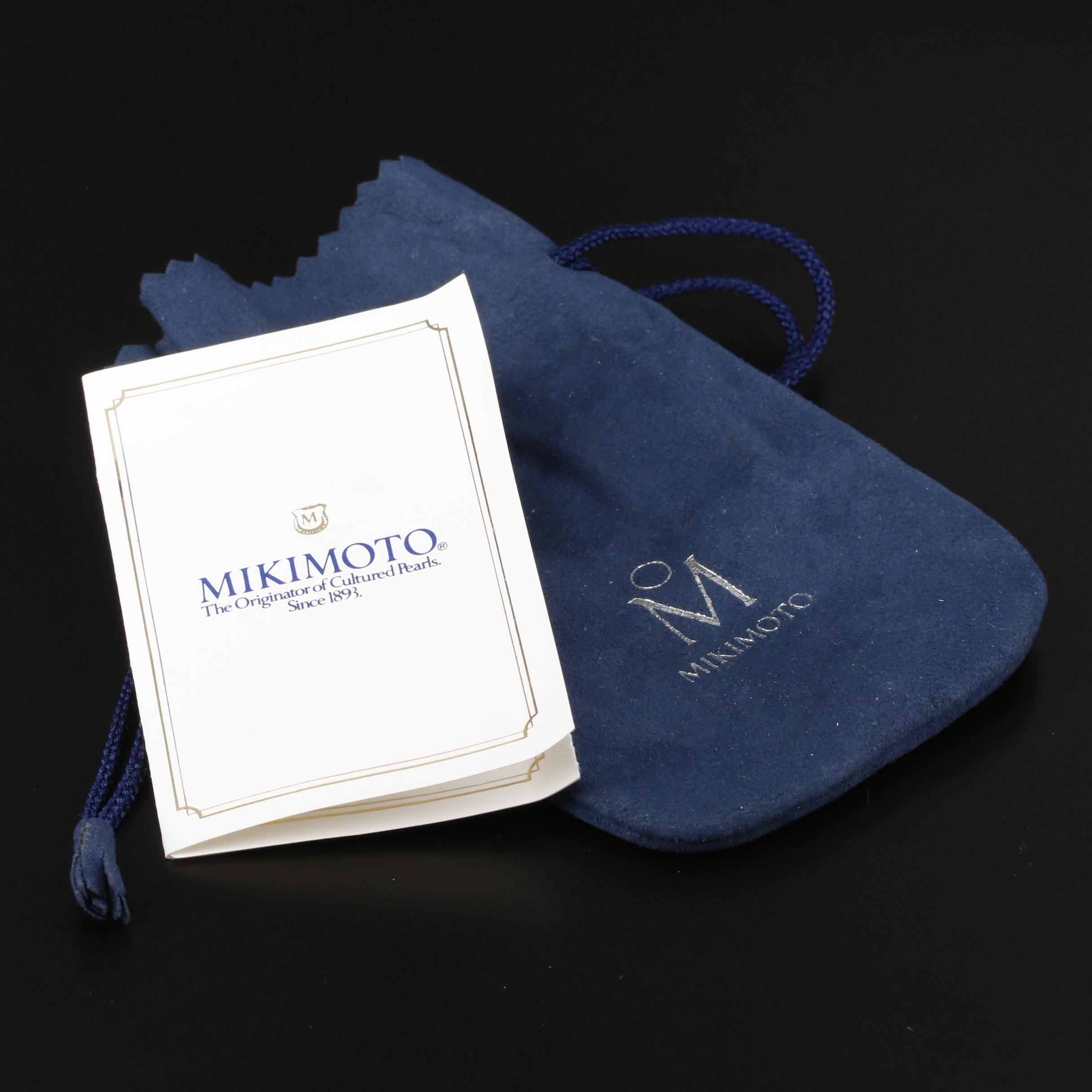 Mikimoto Cultured Pearl Necklace With 18K Yellow Gold Clasp