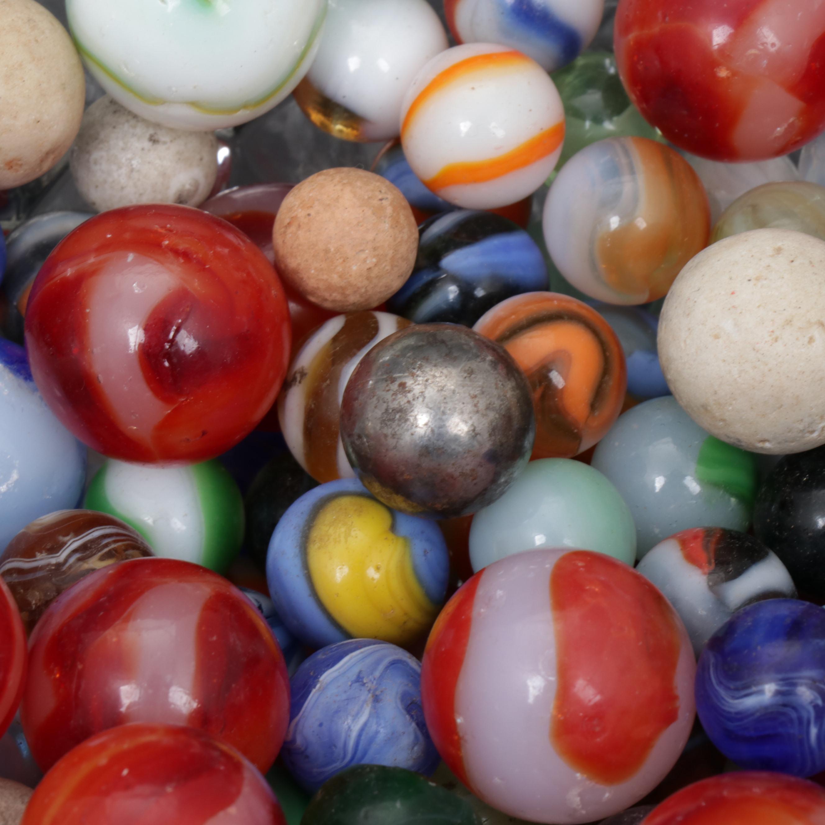 Blown Glass, Clay, and Metal Marbles, Late 19th Century to Mid 20th Century