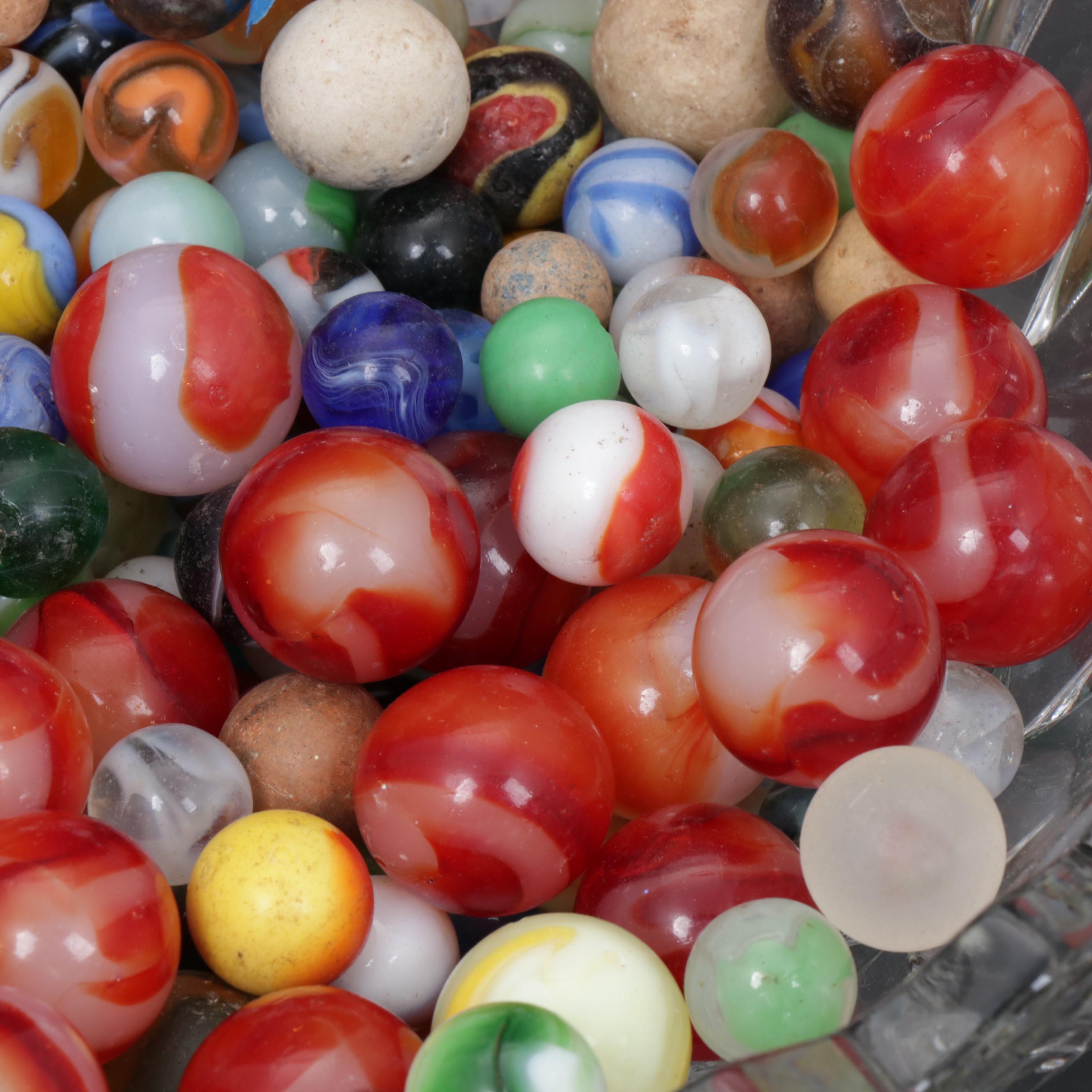 Blown Glass, Clay, and Metal Marbles, Late 19th Century to Mid 20th Century