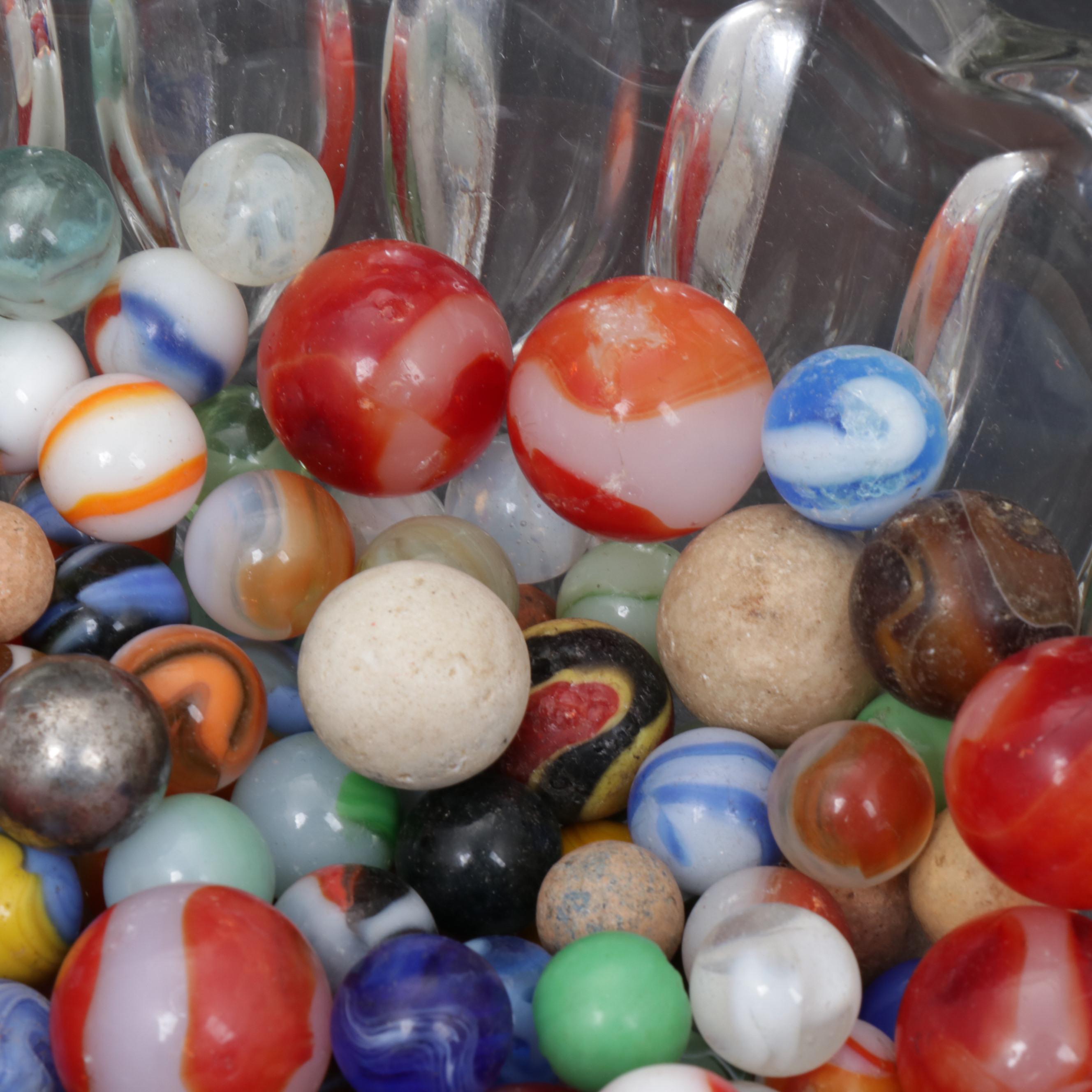 Blown Glass, Clay, and Metal Marbles, Late 19th Century to Mid 20th Century