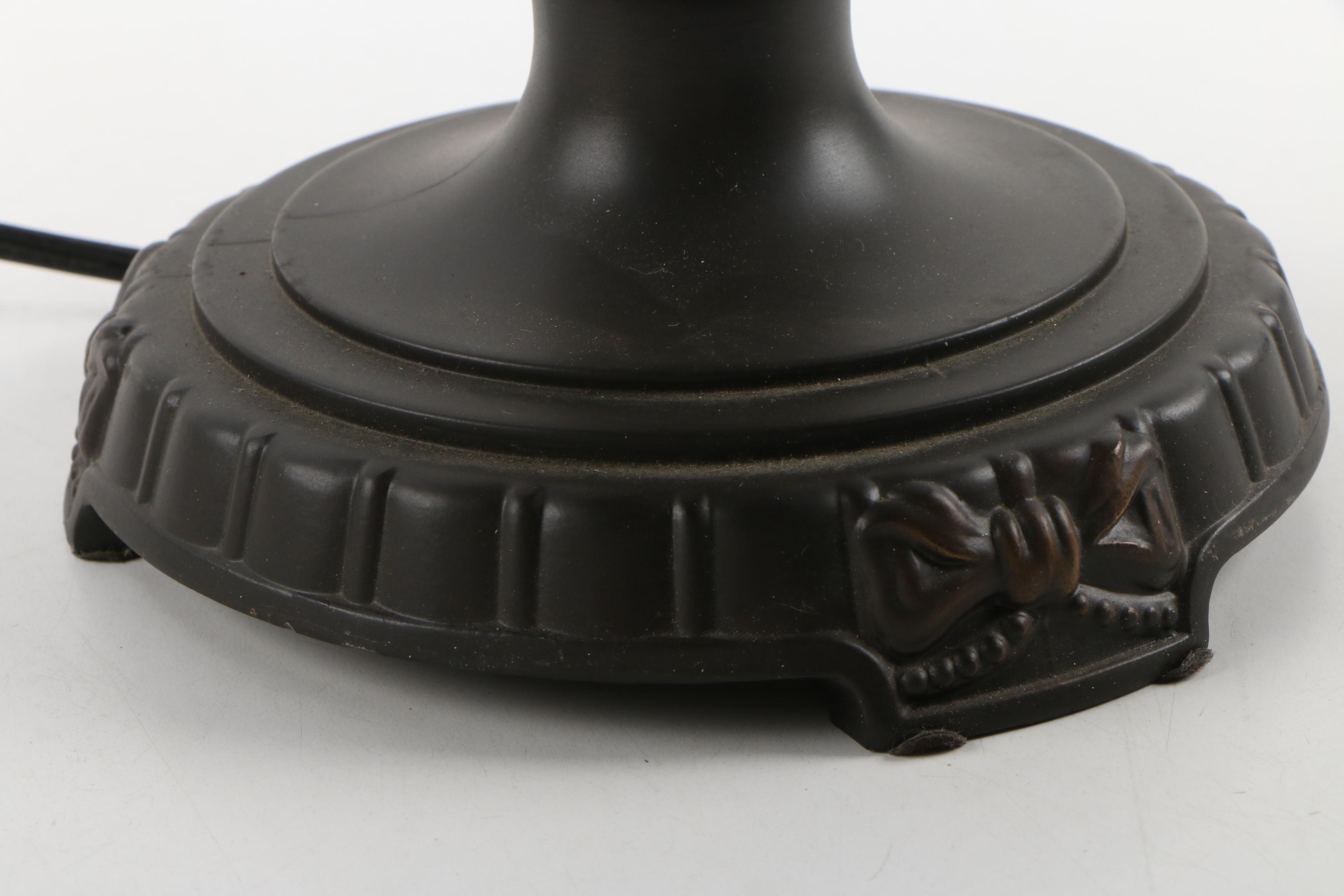 Berman Victorian Style Table Lamp with Slag Glass Shade, 1996