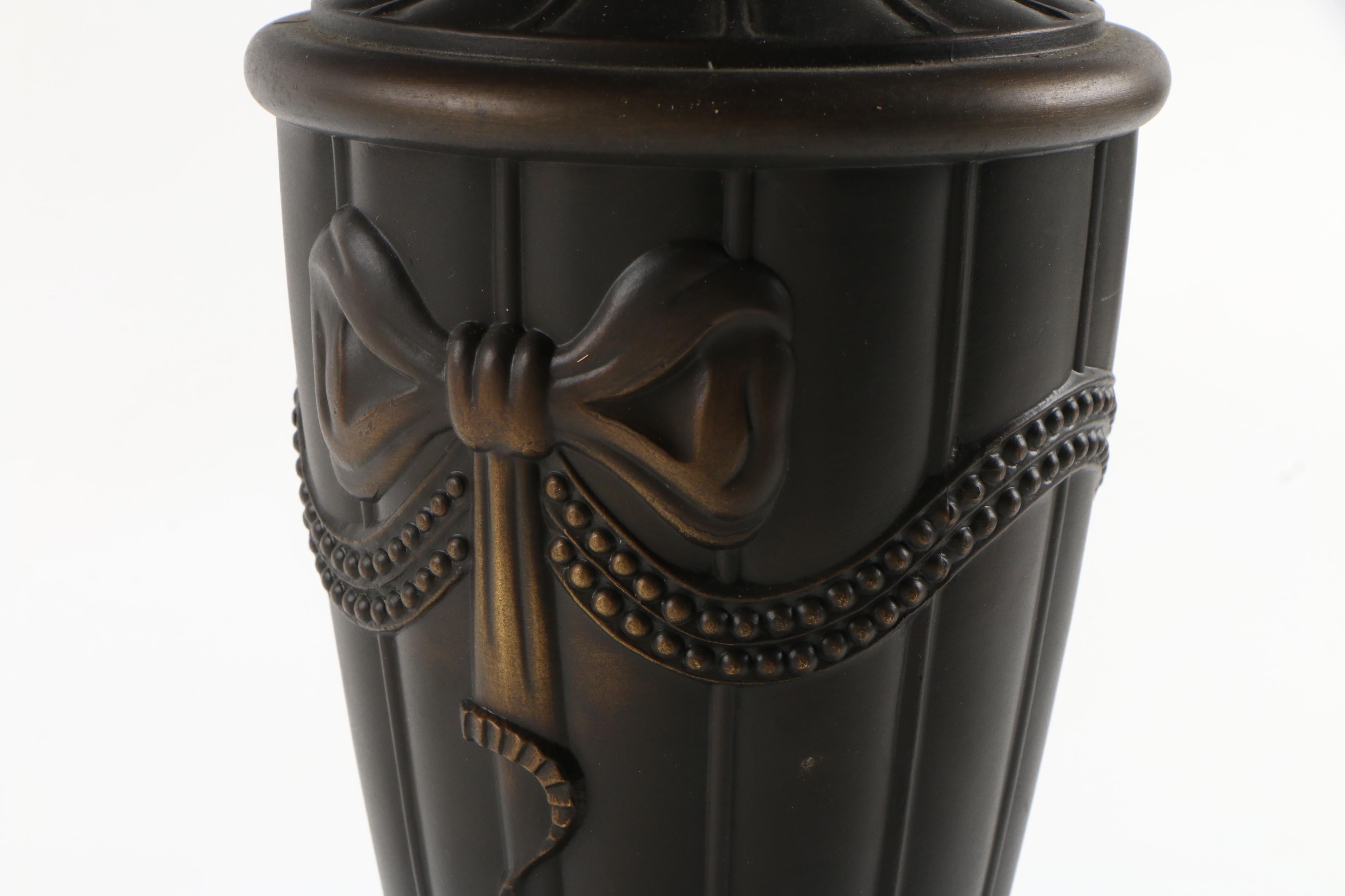 Berman Victorian Style Table Lamp with Slag Glass Shade, 1996