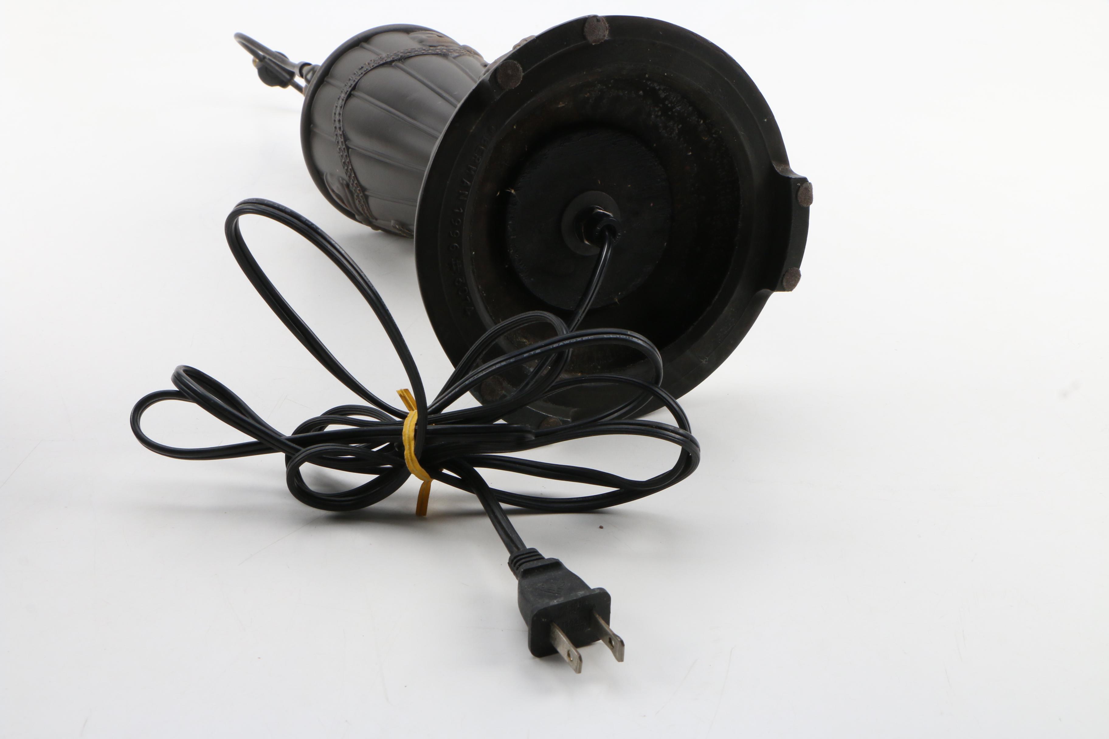 Berman Victorian Style Table Lamp with Slag Glass Shade, 1996