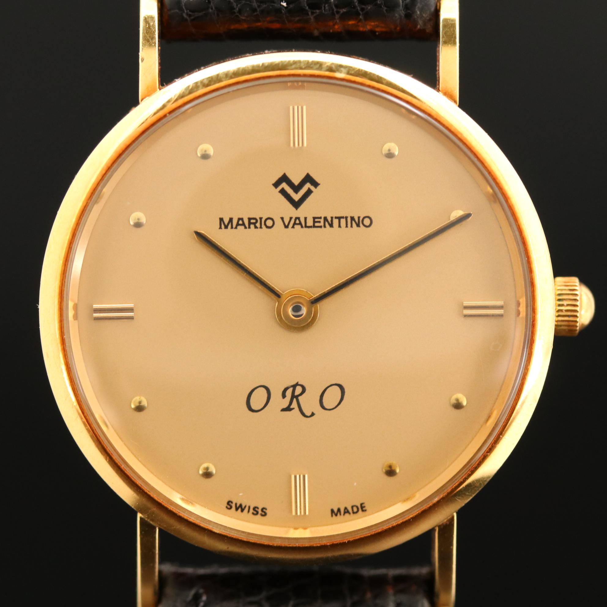 Mario Valentino ORO 18K Gold Quartz Watch