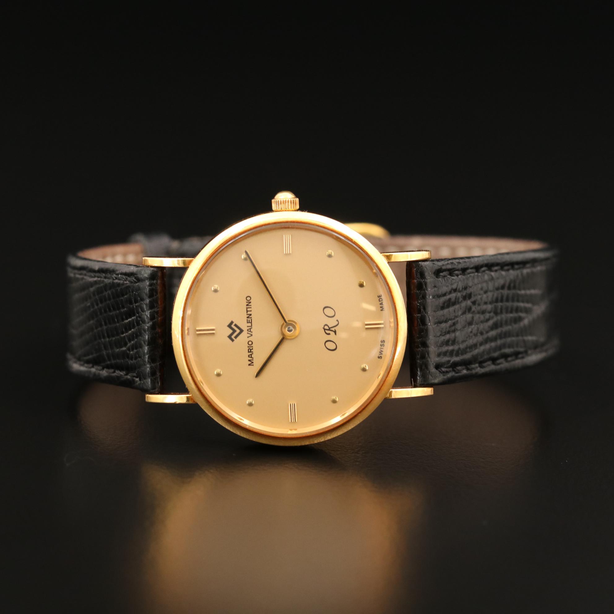 Mario Valentino ORO 18K Gold Quartz Watch