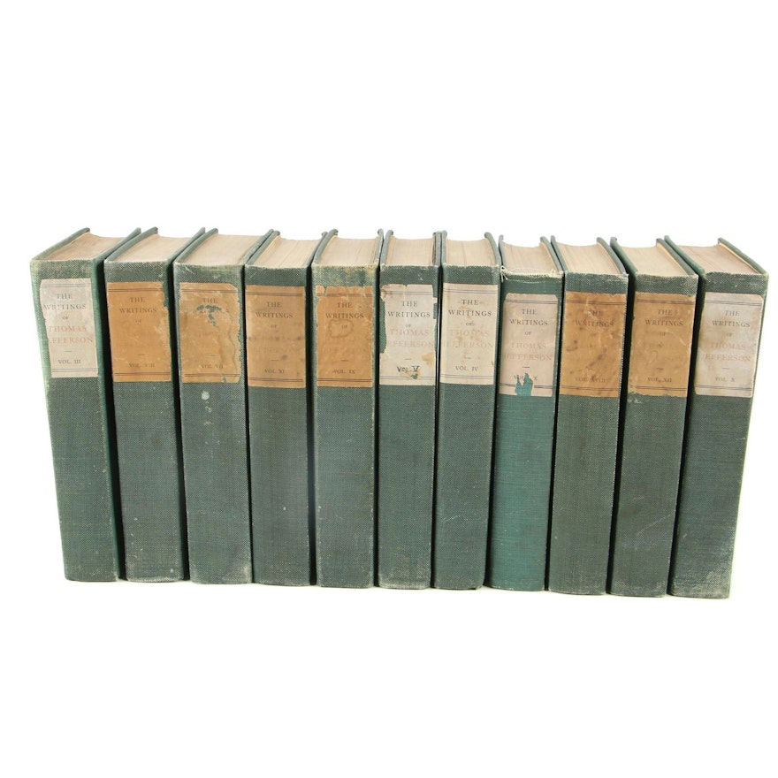 Limited Memorial Edition "The Writings of Thomas Jefferson" Partial Set