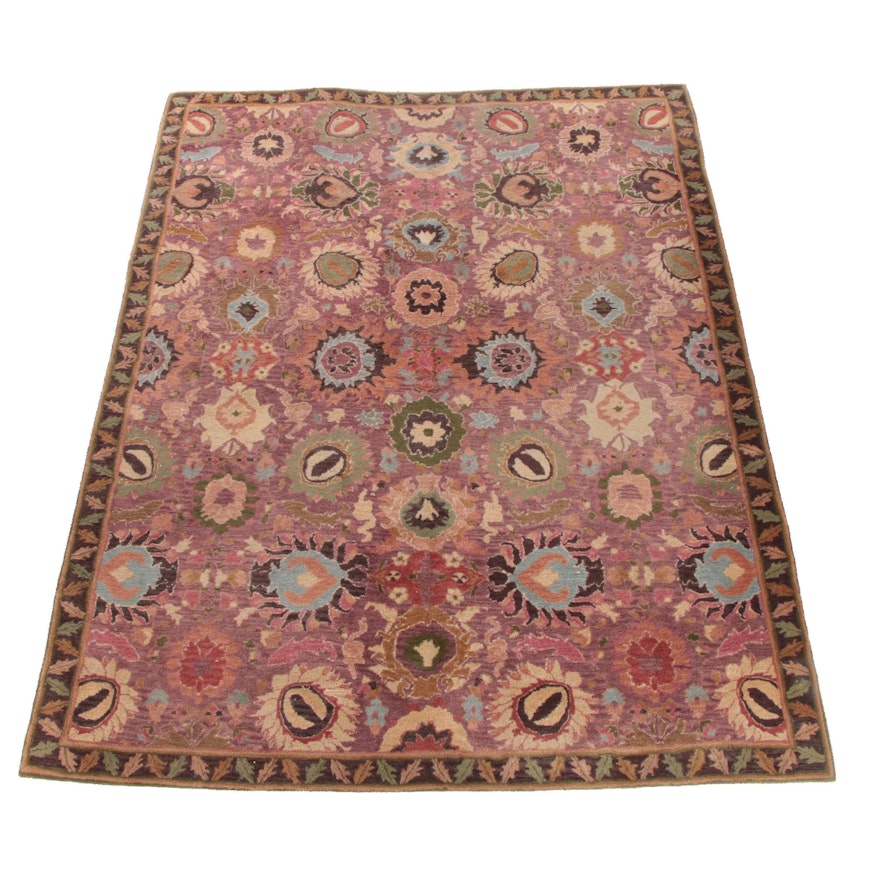 8'6 x 11'2 Hand-Tufted Indian Floral Wool Rug for The Rug Gallery