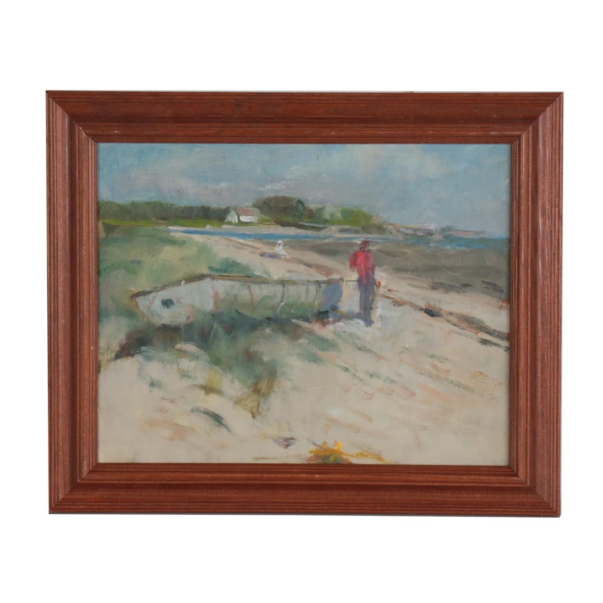 Harry Barton Beach Scene Oil Painting