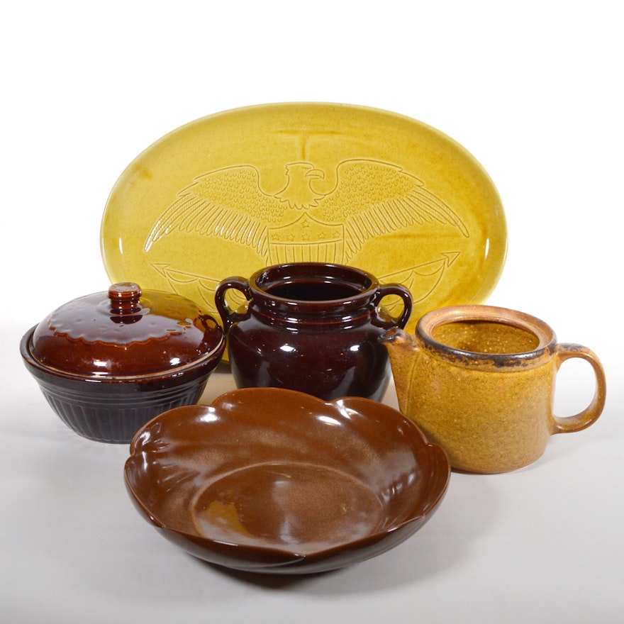 McCoy Pottery Teapot, Frankoma Pottery Bowl and More Pottery