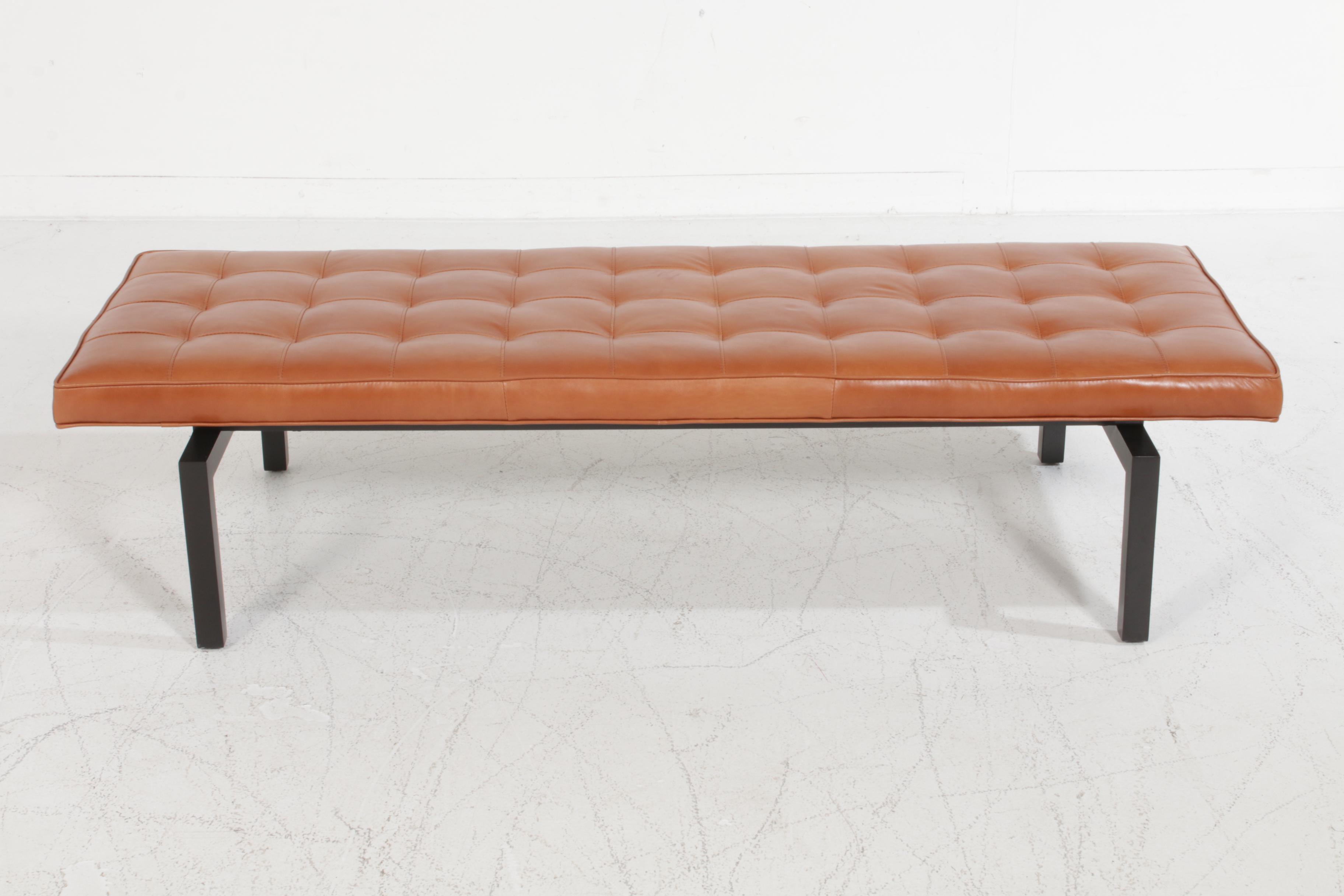 American Leather for Williams Sonoma "Rex" Bench/Ottoman in "Bourbon" Leather