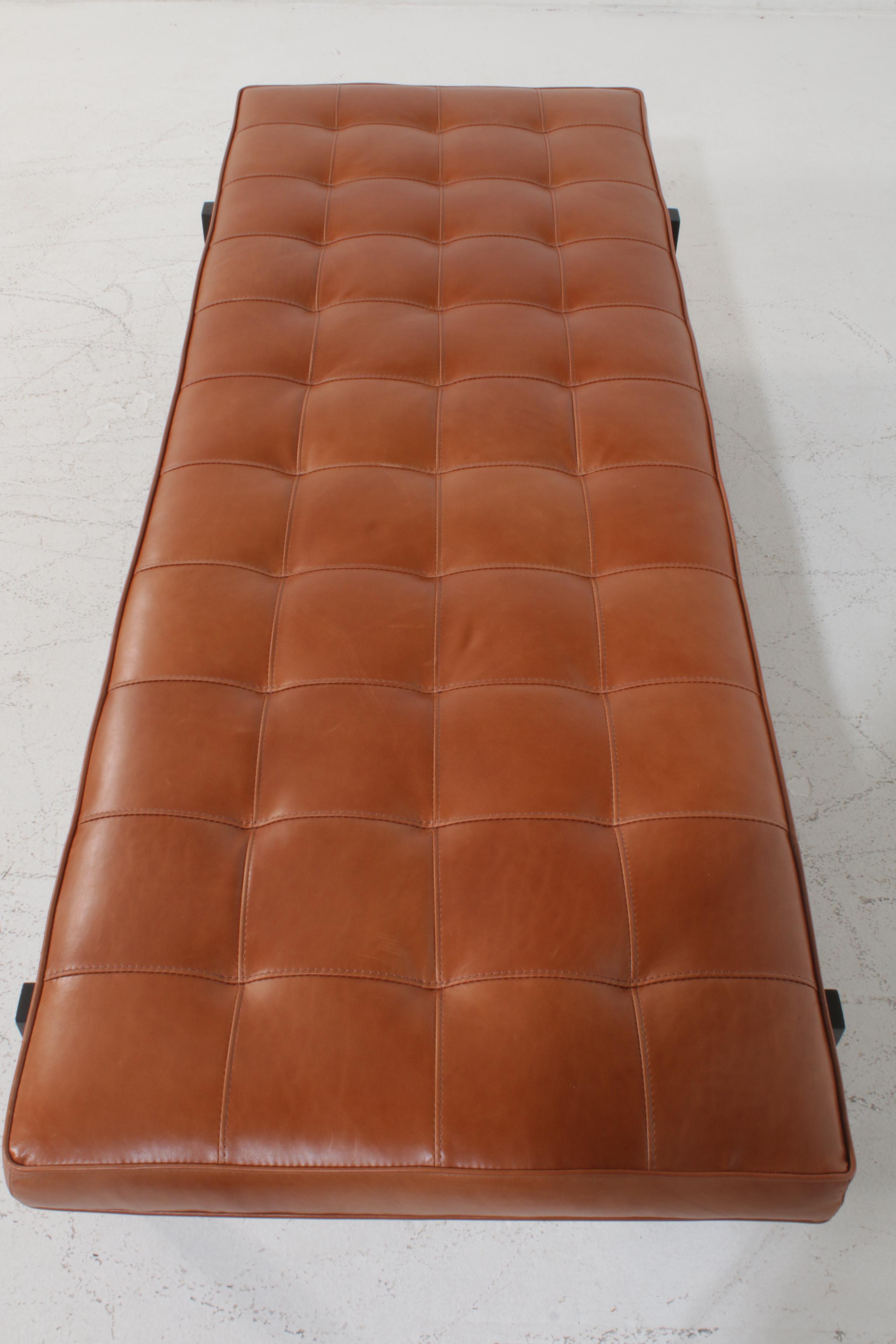American Leather for Williams Sonoma "Rex" Bench/Ottoman in "Bourbon" Leather