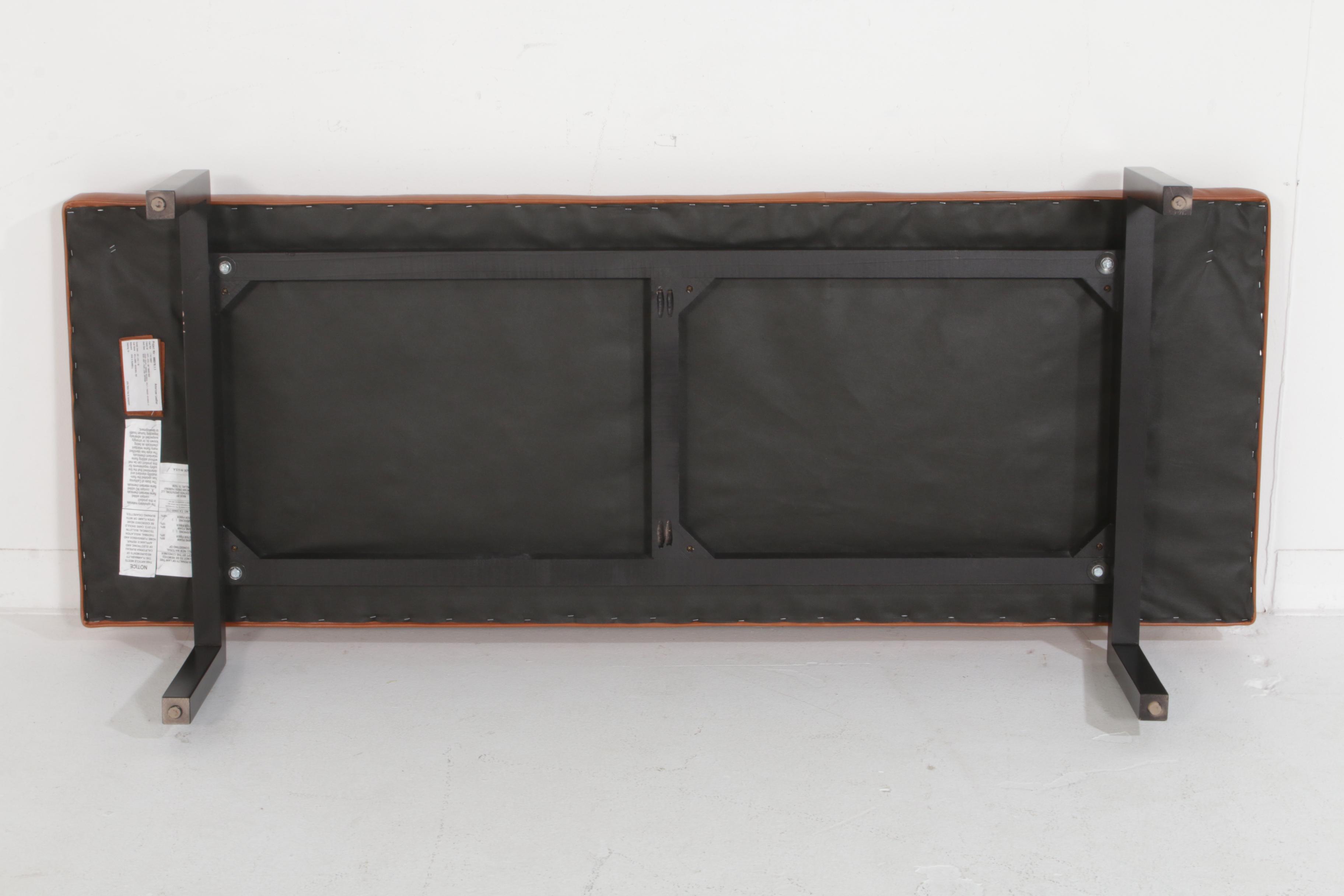 American Leather for Williams Sonoma "Rex" Bench/Ottoman in "Bourbon" Leather