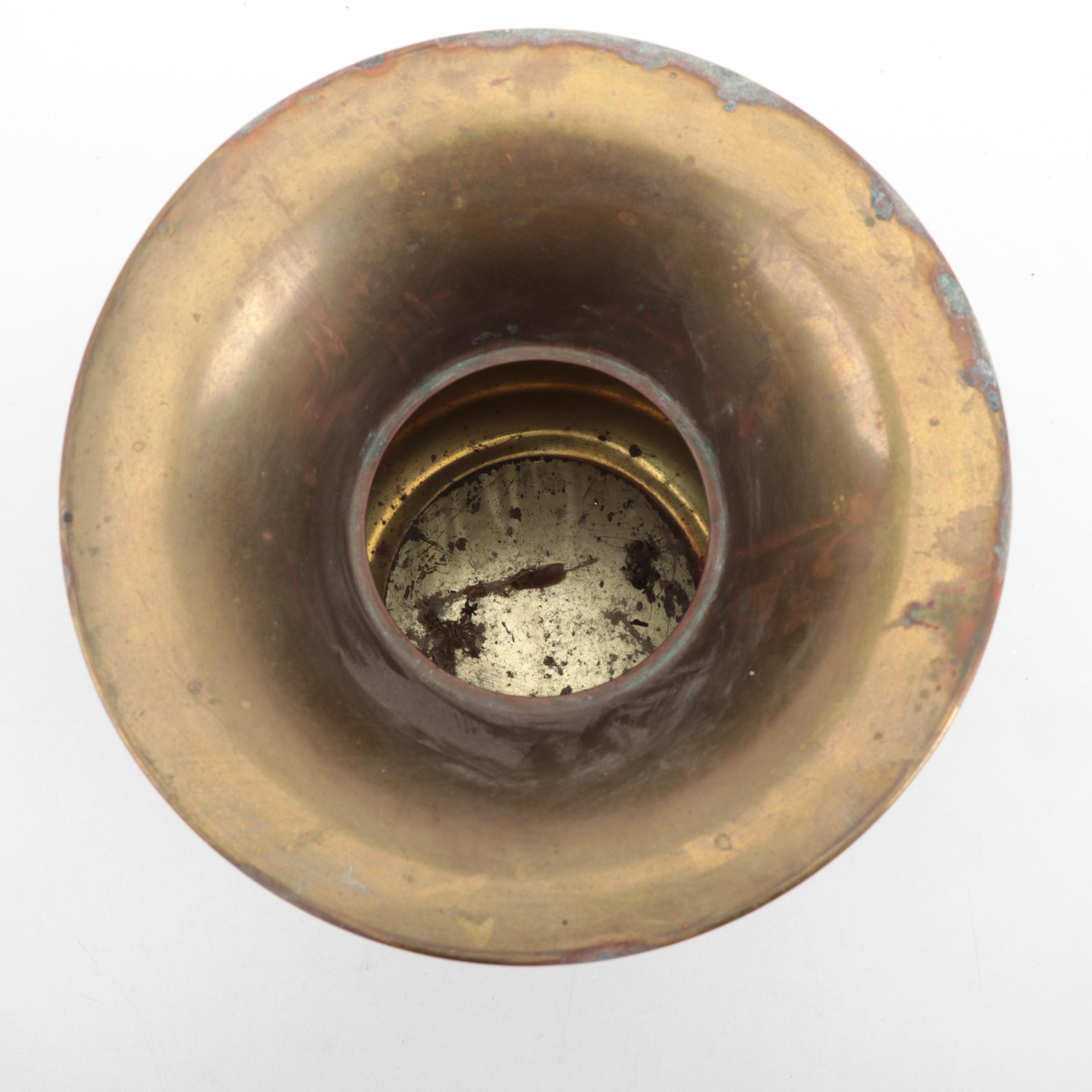 Redskin Brand Chewing Tobacco Brass Spittoon, Vintage