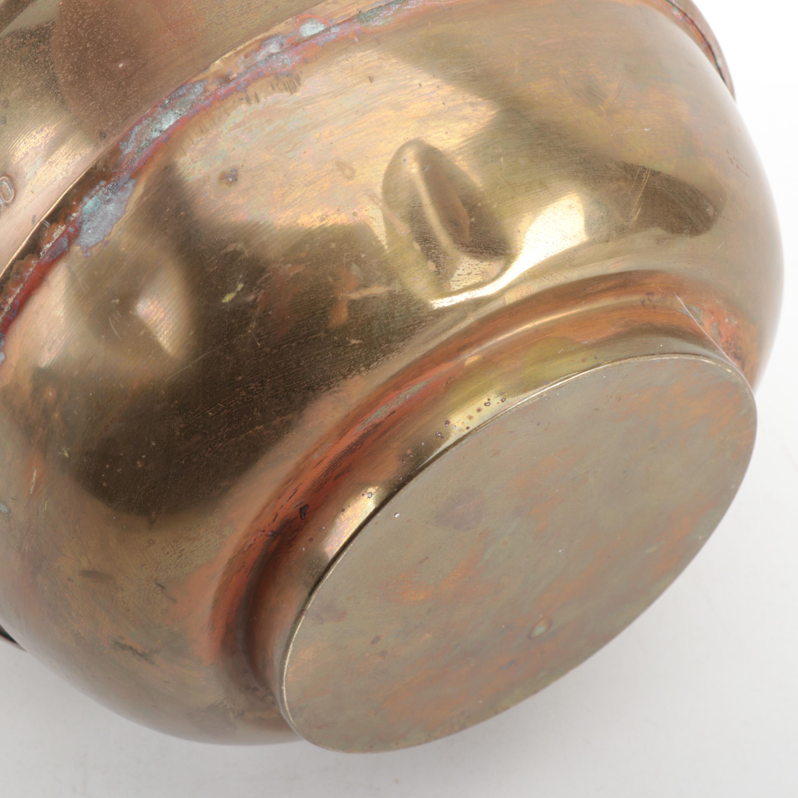 Redskin Brand Chewing Tobacco Brass Spittoon, Vintage