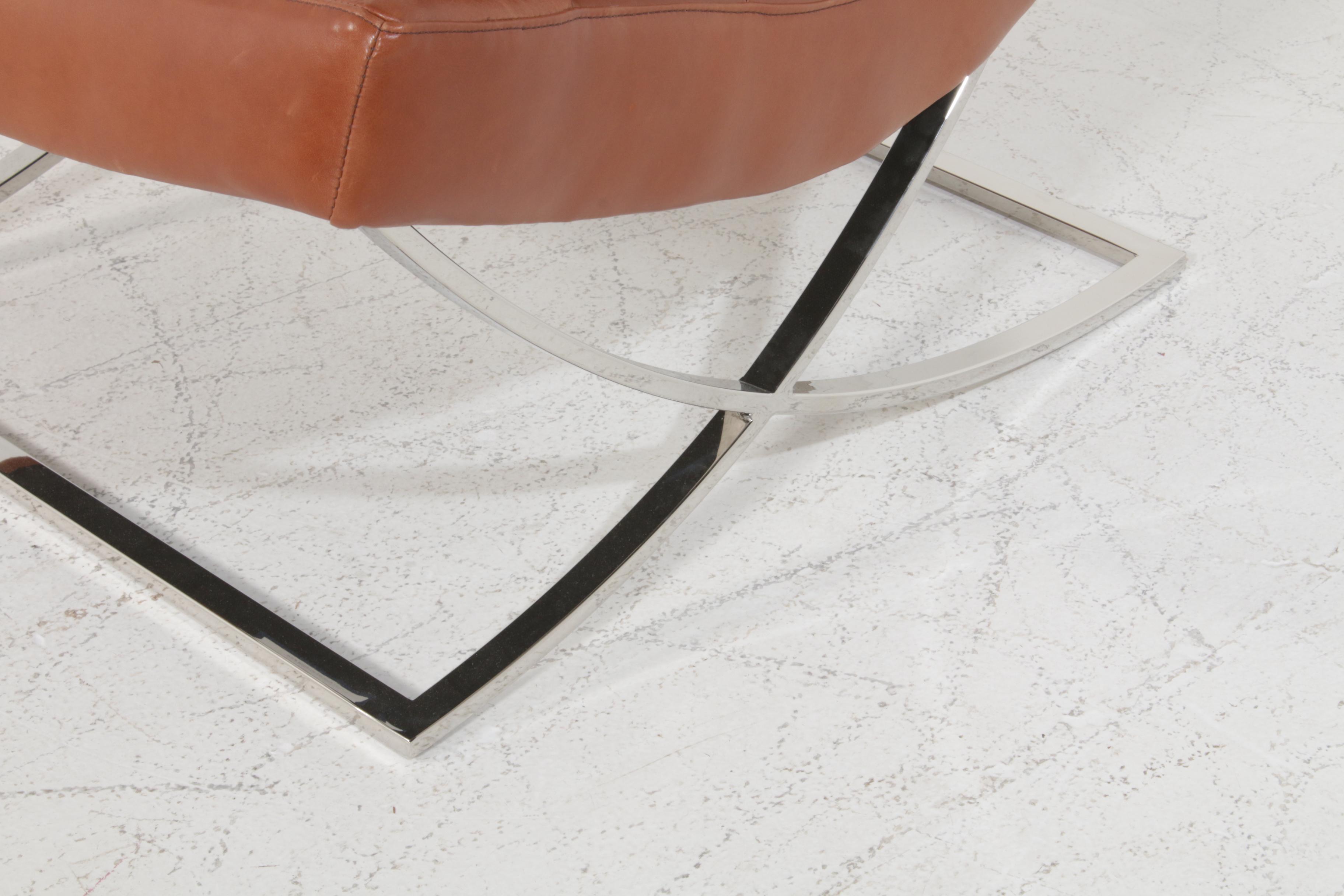 Williams-Sonoma Home "James" Lounge Chair in "Tuscan Leather, Bourbon"