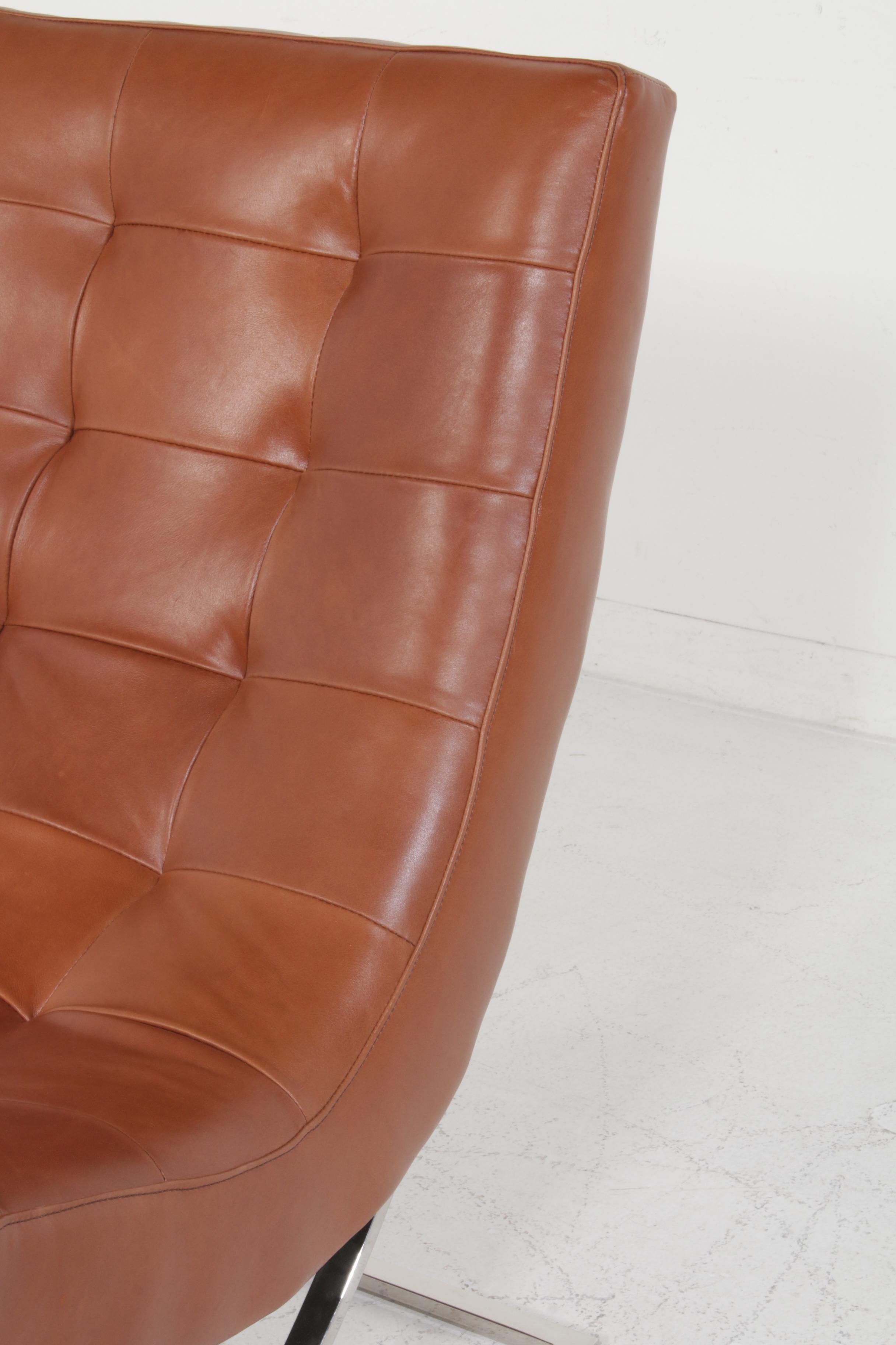 Williams-Sonoma Home "James" Lounge Chair in "Tuscan Leather, Bourbon"