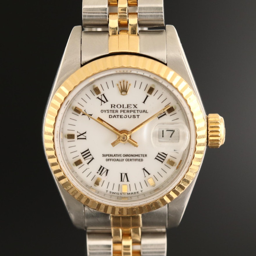 Rolex Datejust 18K Gold and Stainless Steel Automatic Wristwatch, 1991