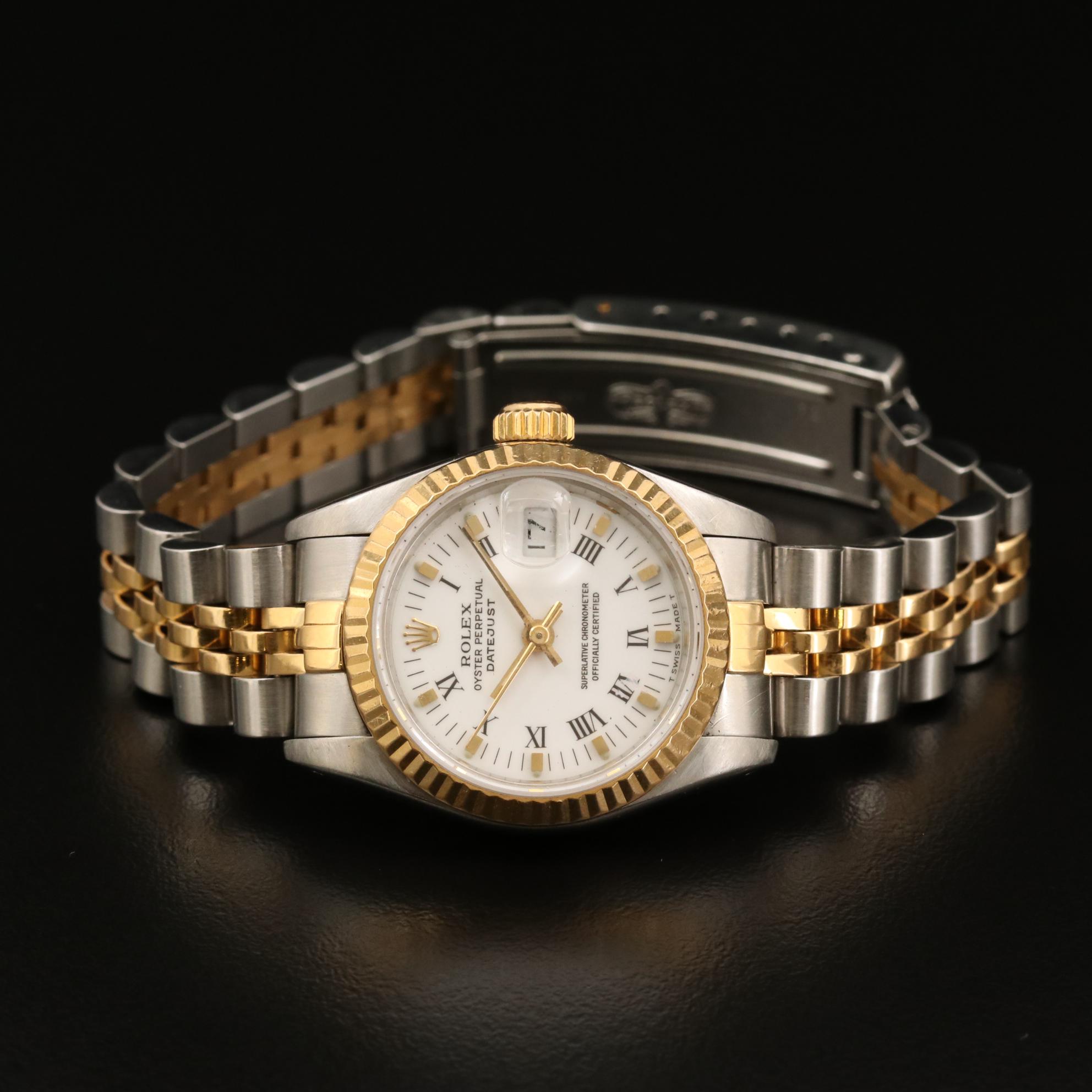 Rolex Datejust 18K Gold and Stainless Steel Automatic Watch, 1991