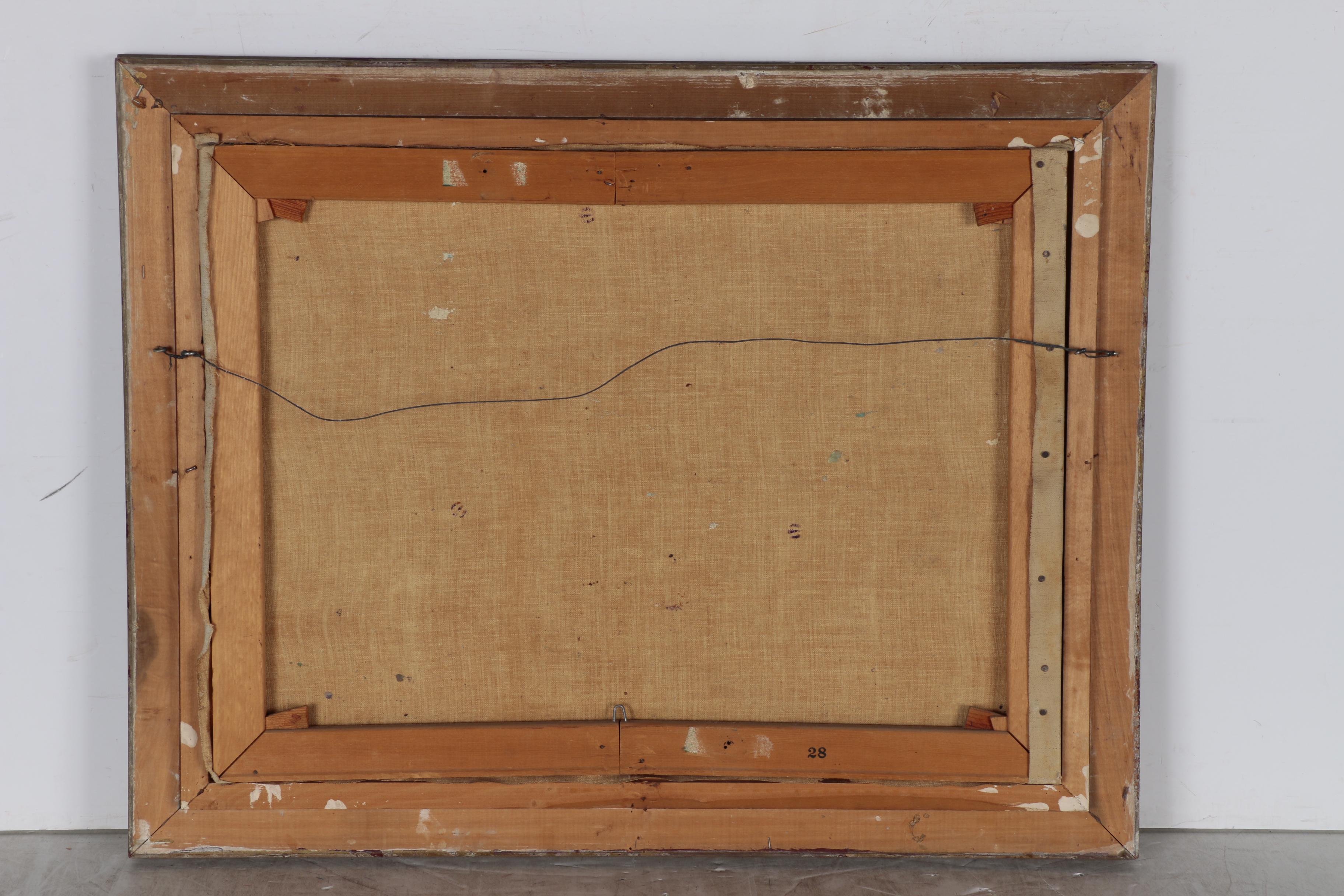 Mario Maresca Italian Market Scene Oil Painting, Mid 20th Century