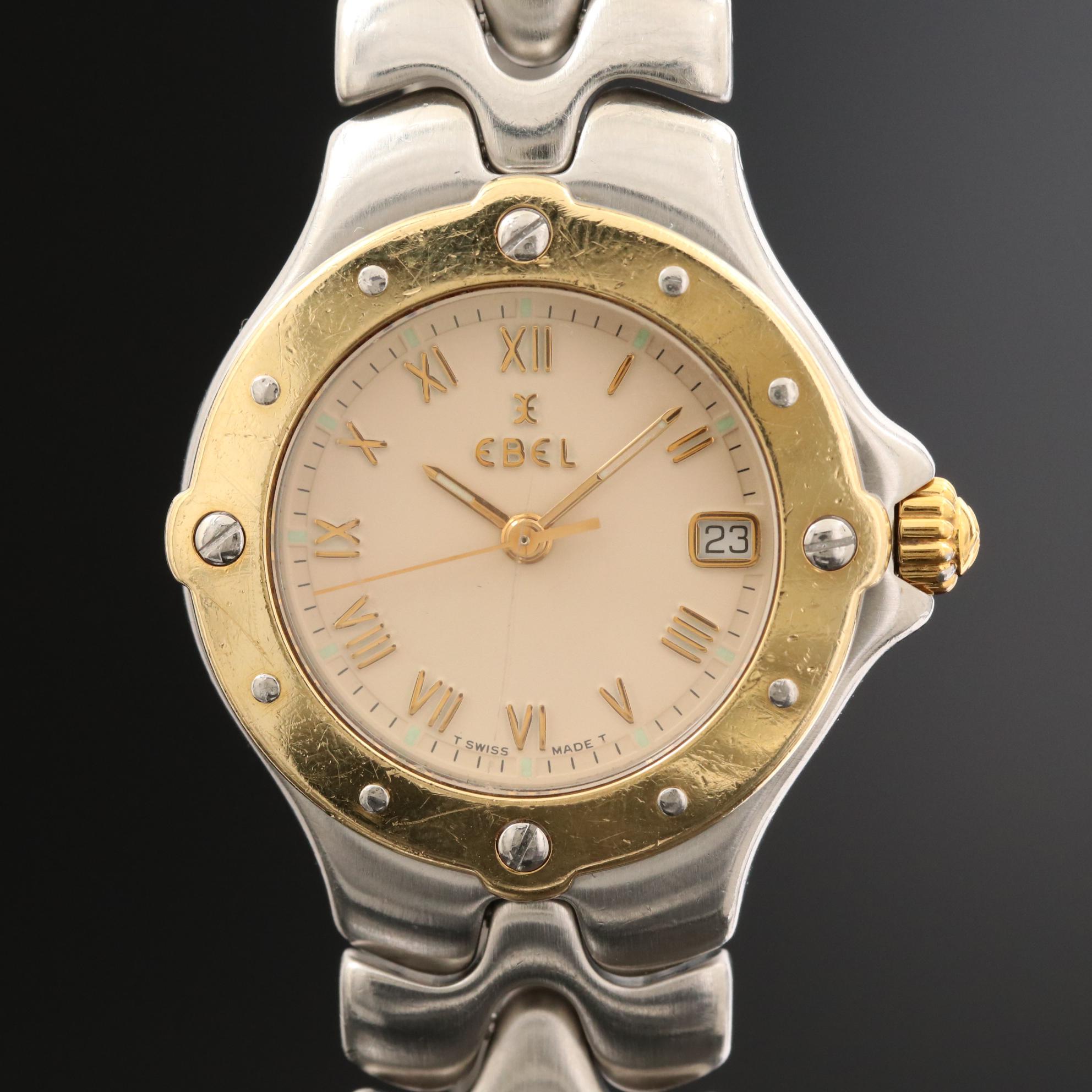 Ebel Sportwave Two-Tone Quartz Watch with Date Window