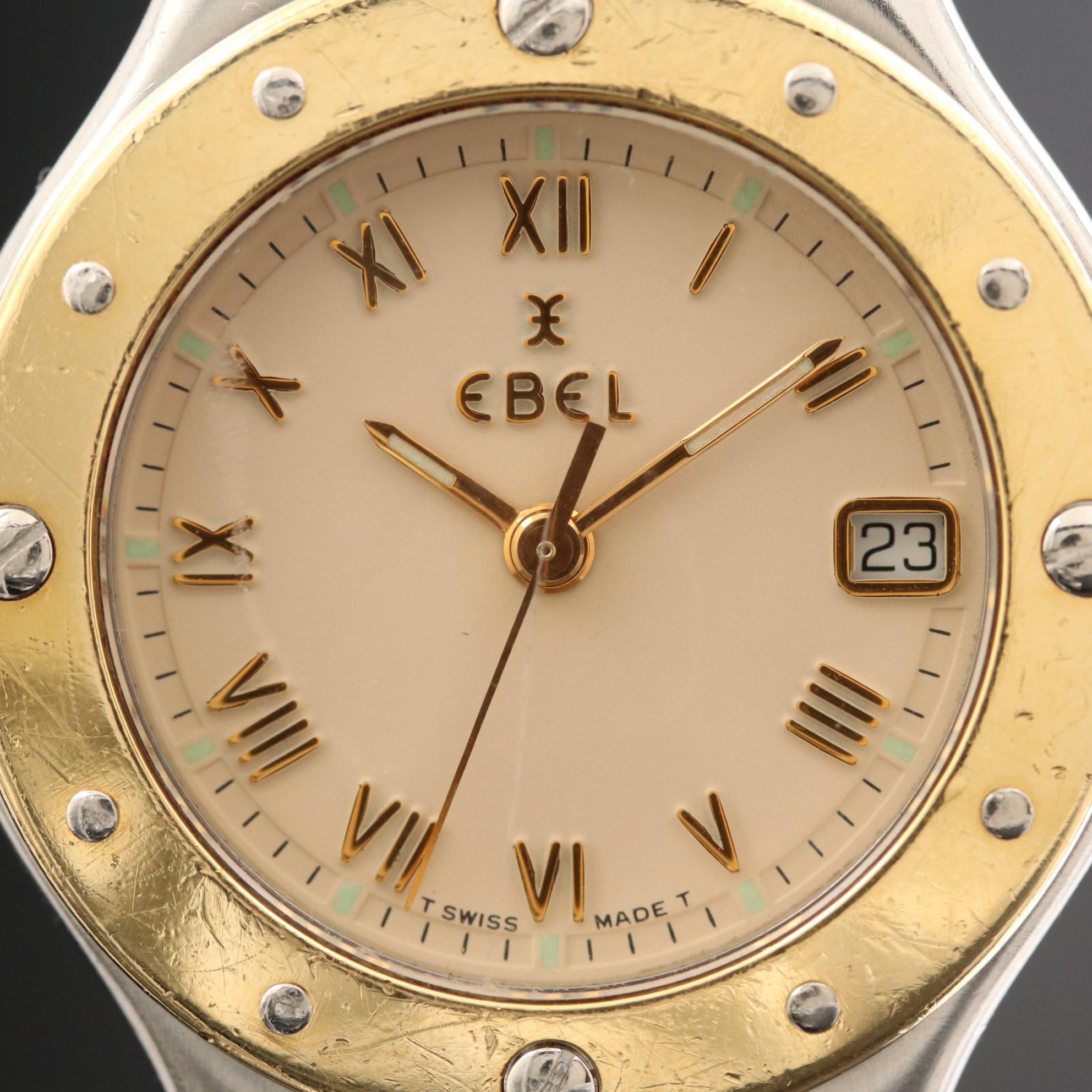 Ebel Sportwave Two-Tone Quartz Watch with Date Window