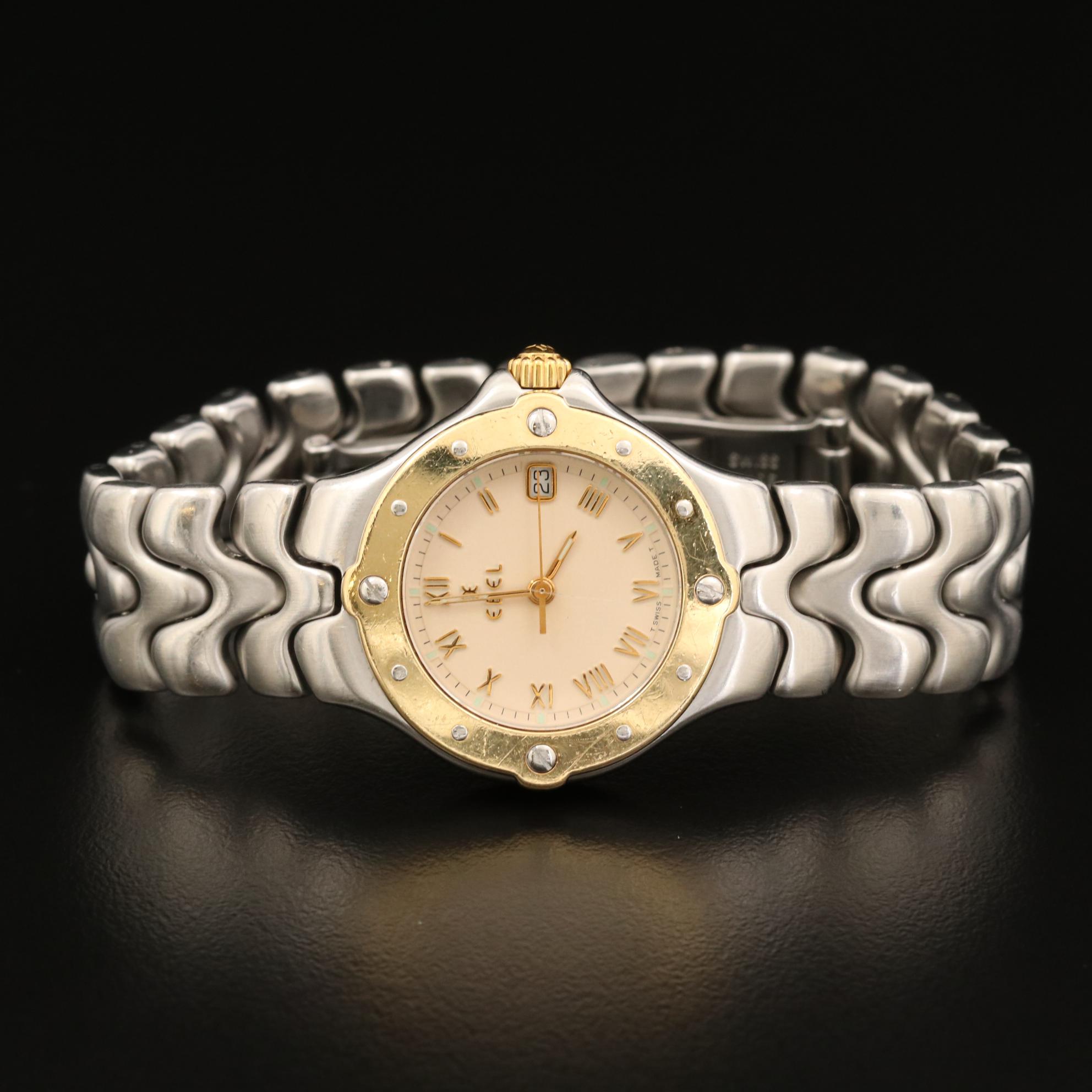 Ebel Sportwave Two-Tone Quartz Watch with Date Window