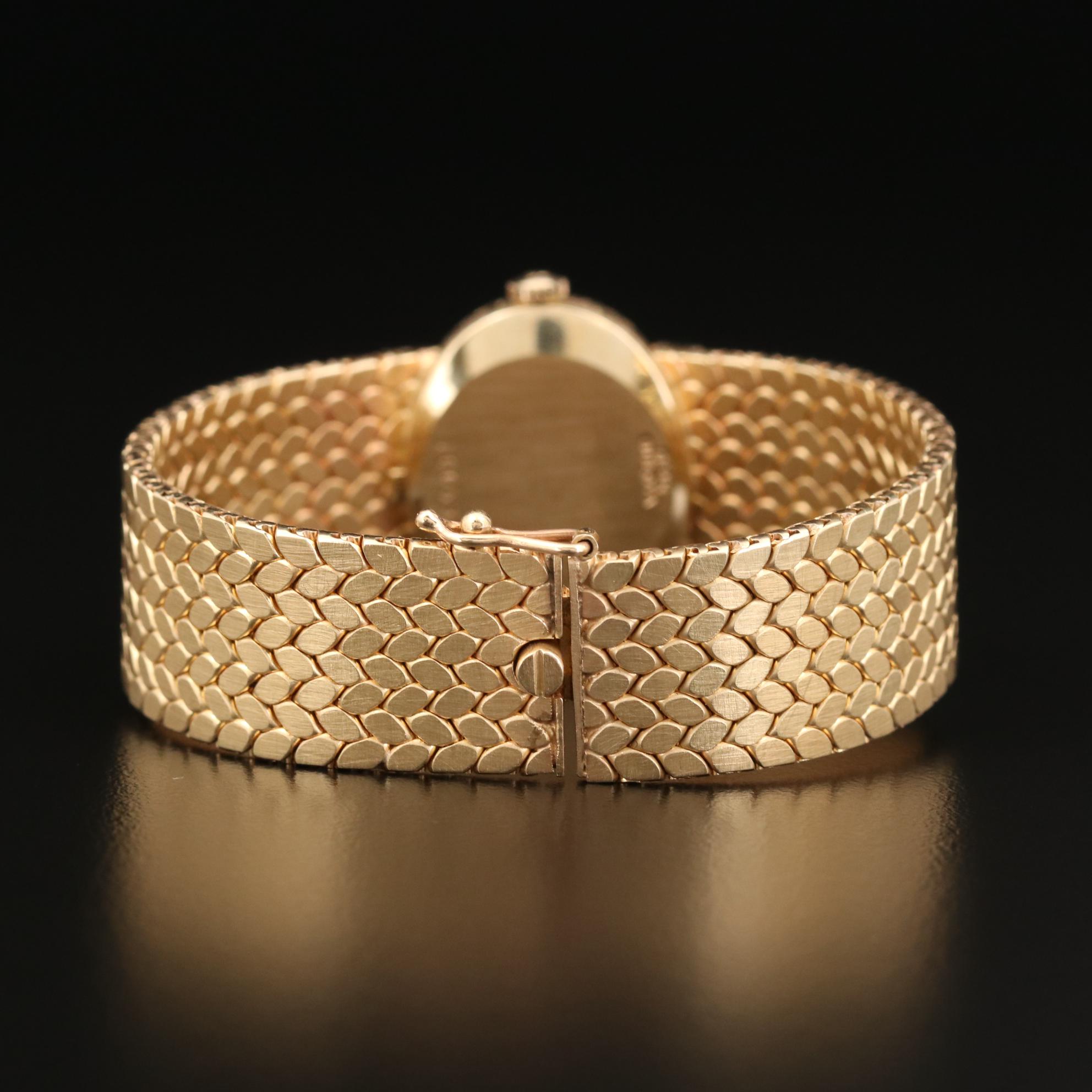 Bulova for Christian Dior 14K Yellow Gold and Diamond Stem Wind Watch