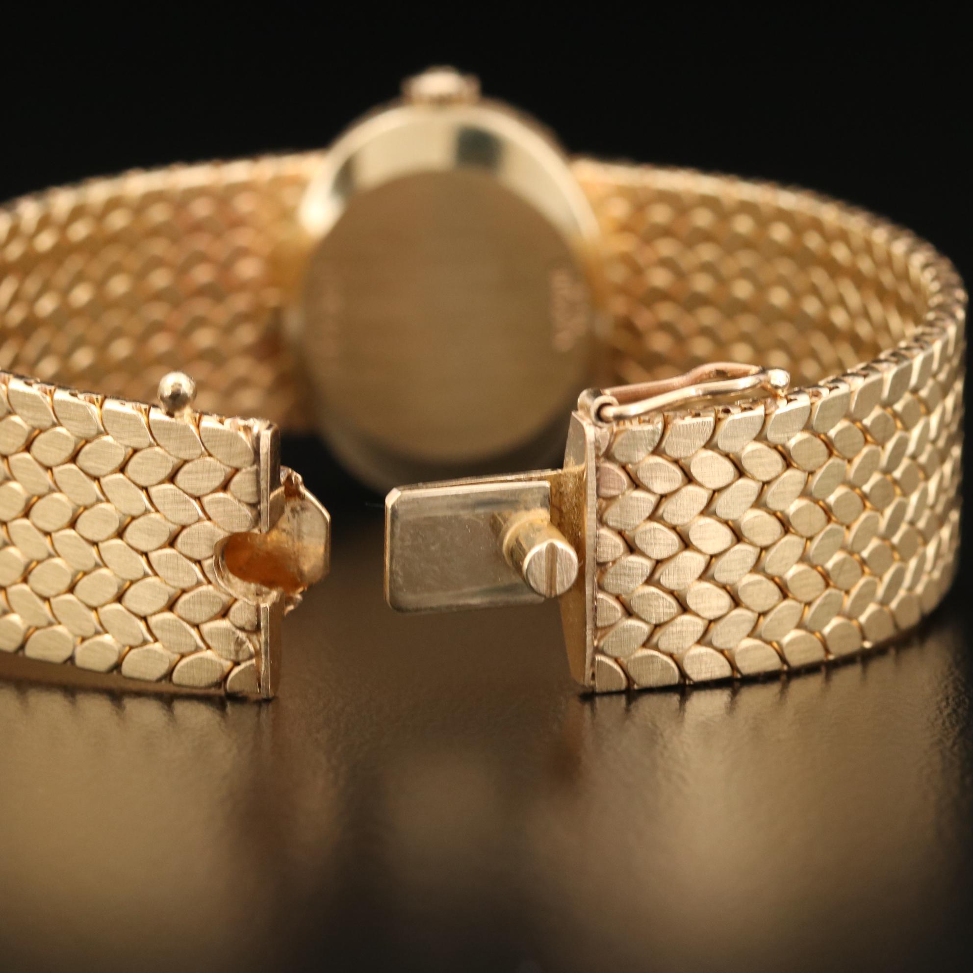 Bulova for Christian Dior 14K Yellow Gold and Diamond Stem Wind Watch