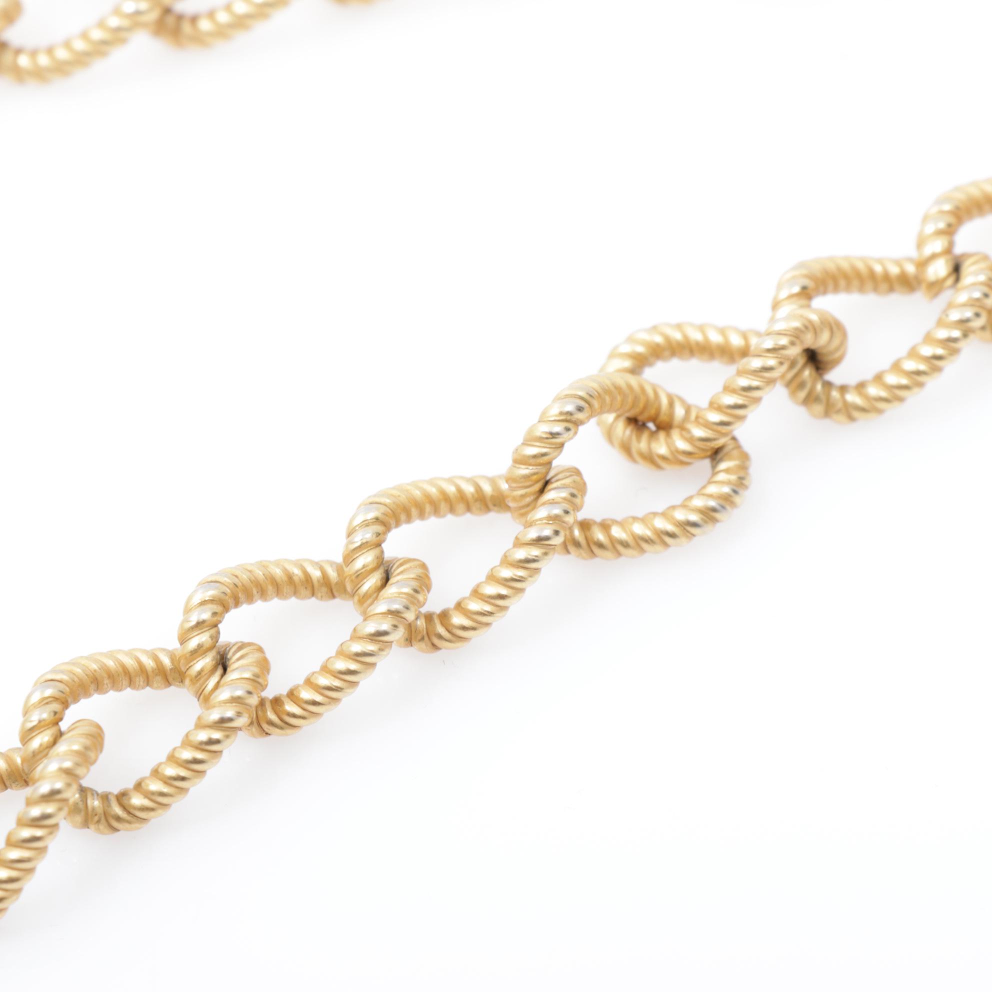 Louis Vuitton Brass Lock and Key on Chain Necklace