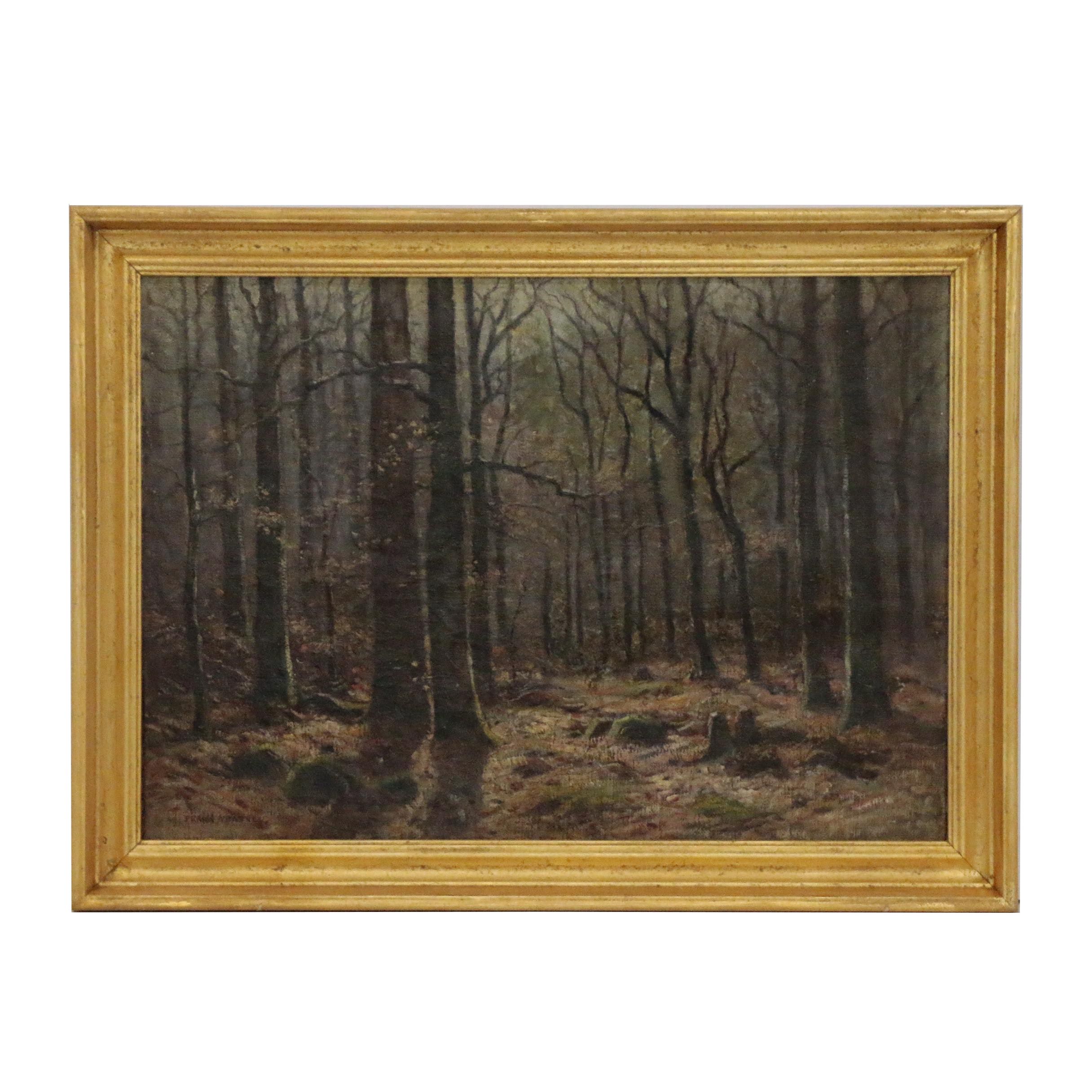 Frank A. Barney Oil Painting of Forest Landscape