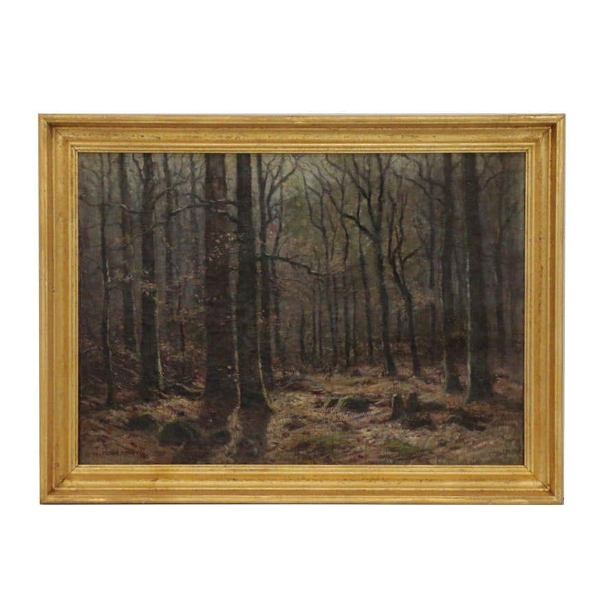 Frank A. Barney Oil Painting of Forest Landscape