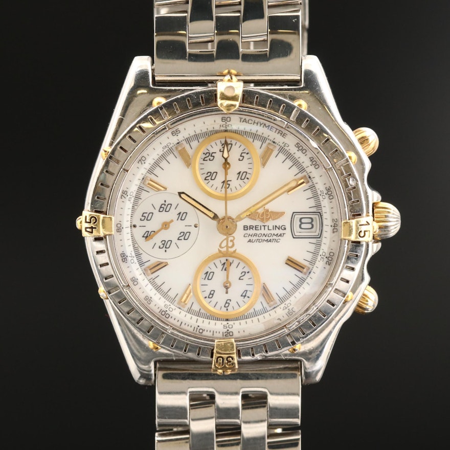 Breitling Chronomat GT18K Gold and Stainless Steel Wristwatch