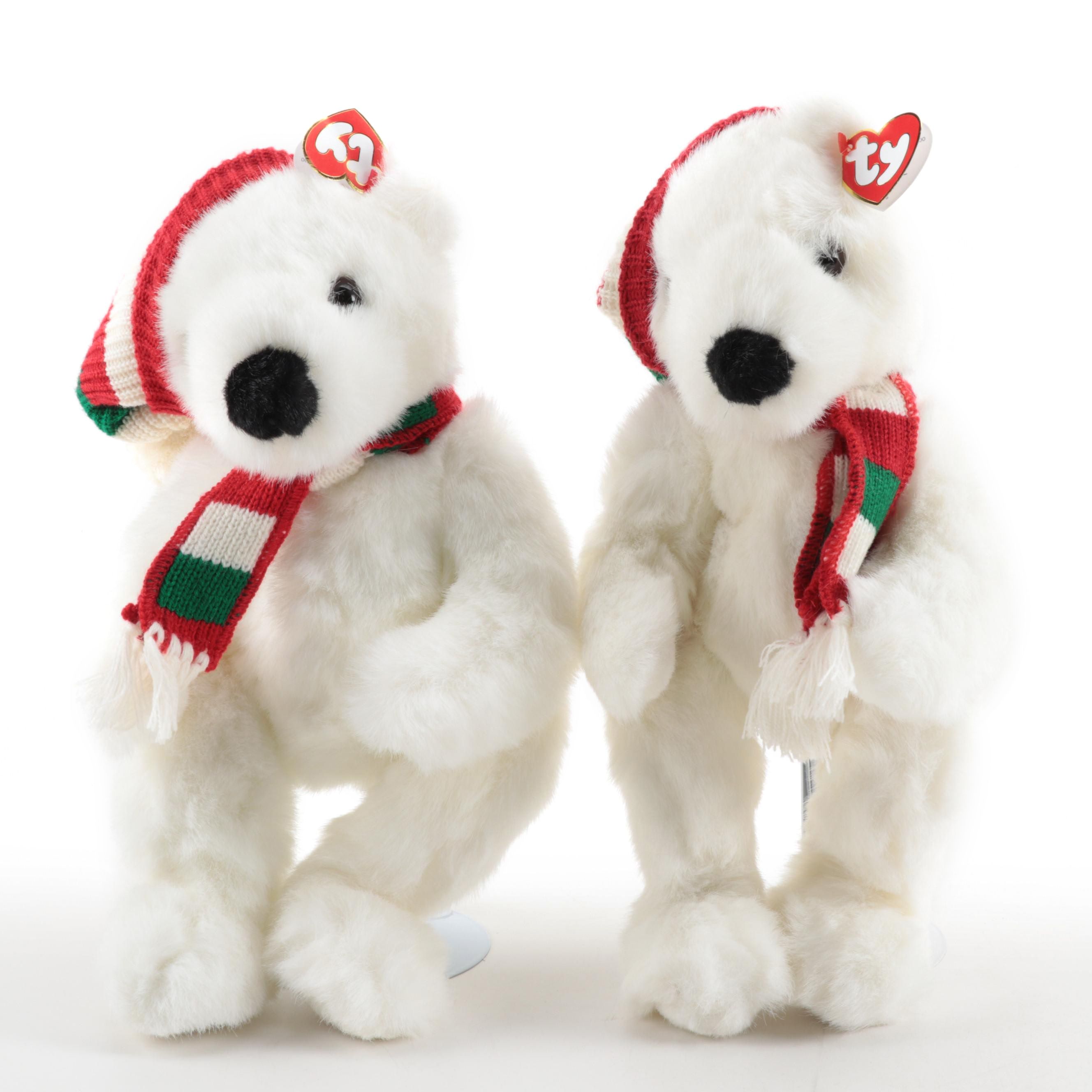 Ty Beanie Buddy "Holiday Bear" Plush Bears with Tags, 1997