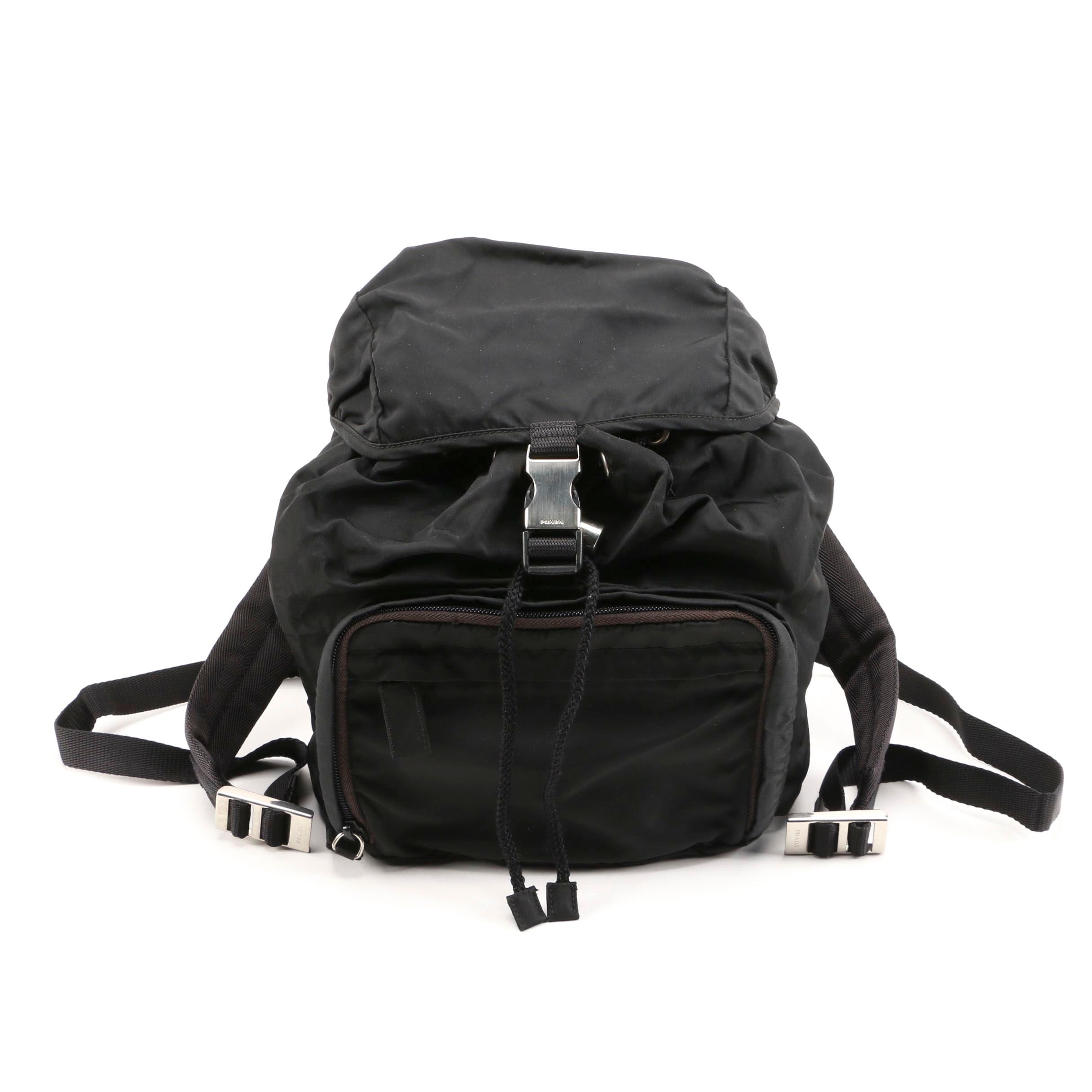 Prada Nero Tessuto Montagna Mini Backpack Purse