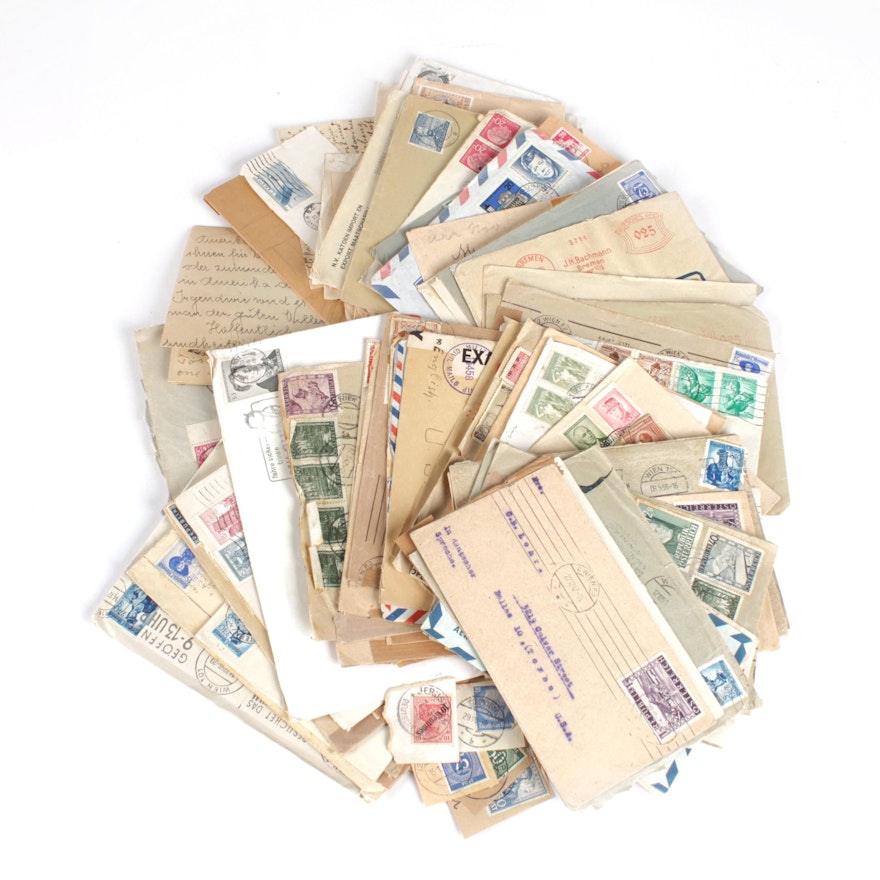 European Postcards, Postage Stamps, and WWII Era Correspondence