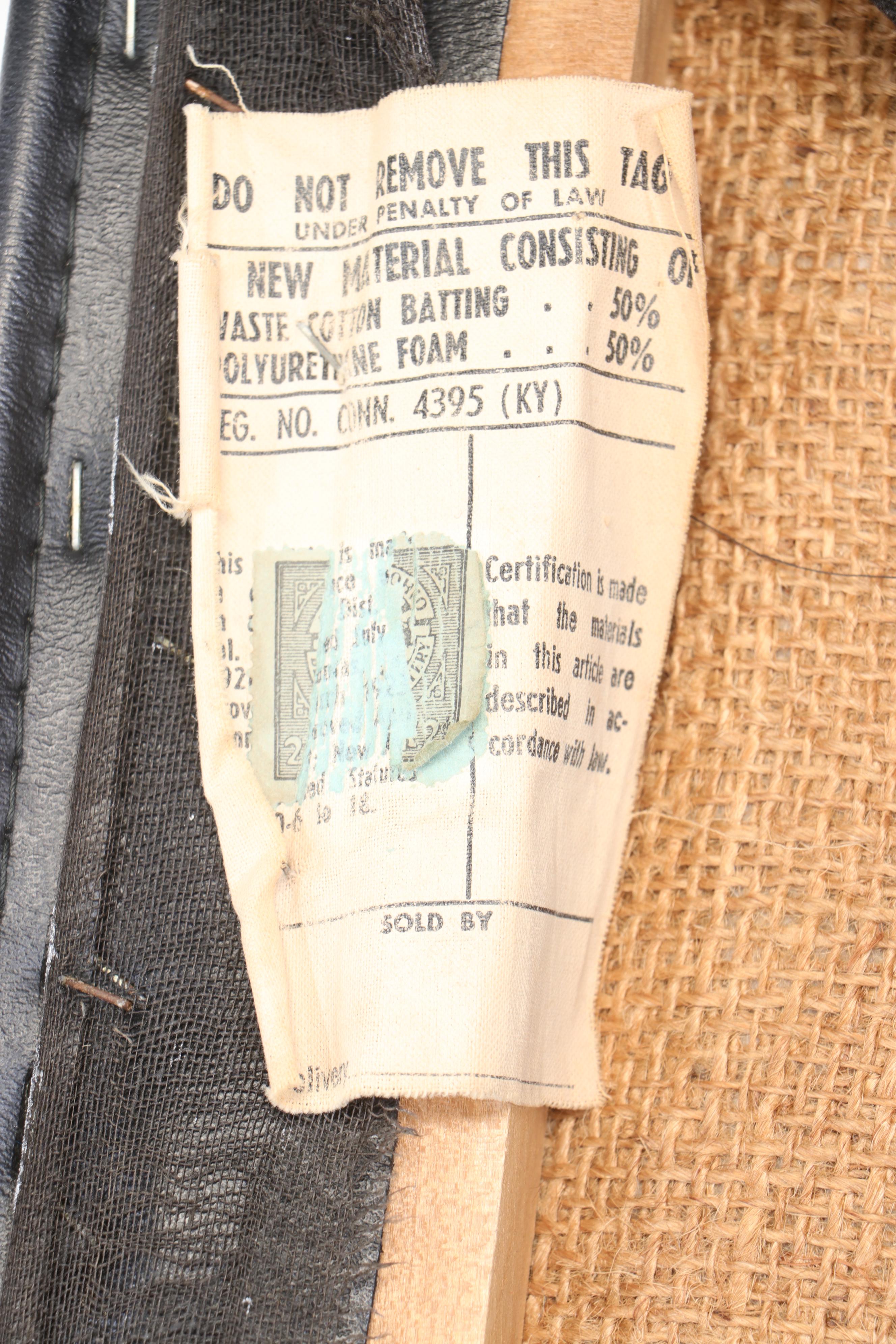 Mid Century Modern Vinyl Upholstered Lounge Chair with Ottoman