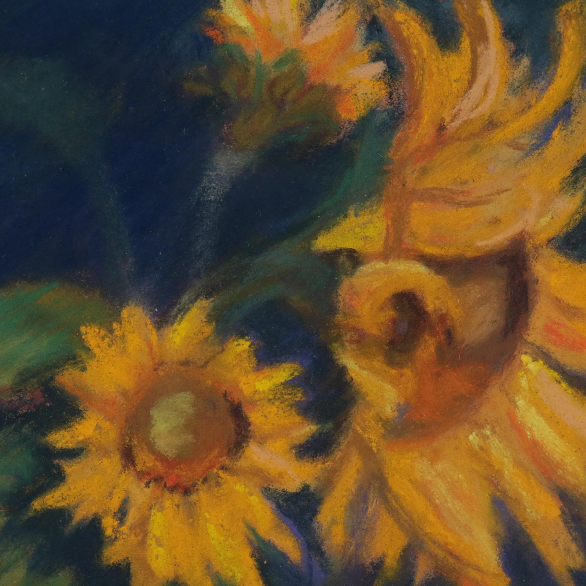 Marion Corbin-Mayer Floral Pastel Drawing