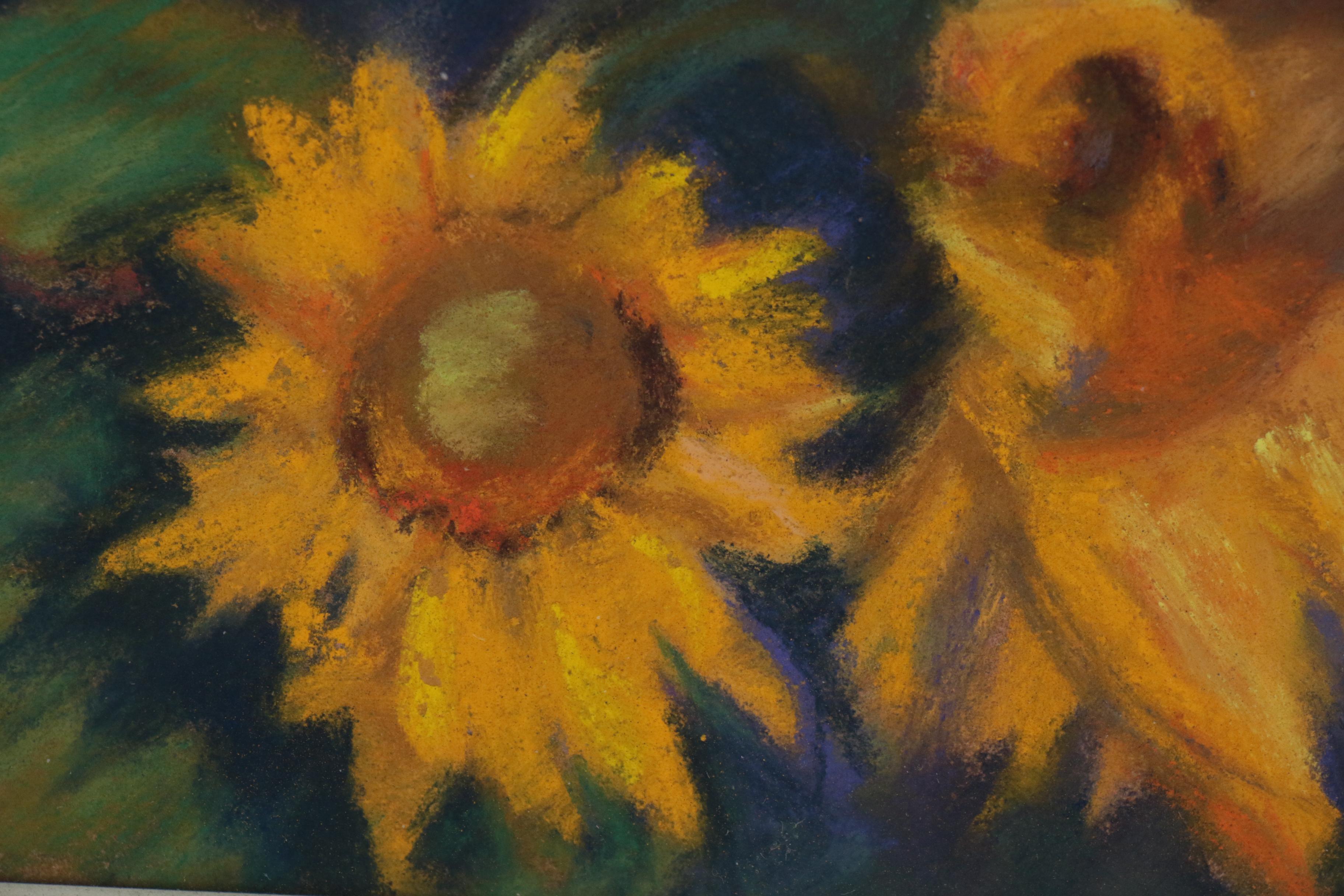 Marion Corbin-Mayer Floral Pastel Drawing