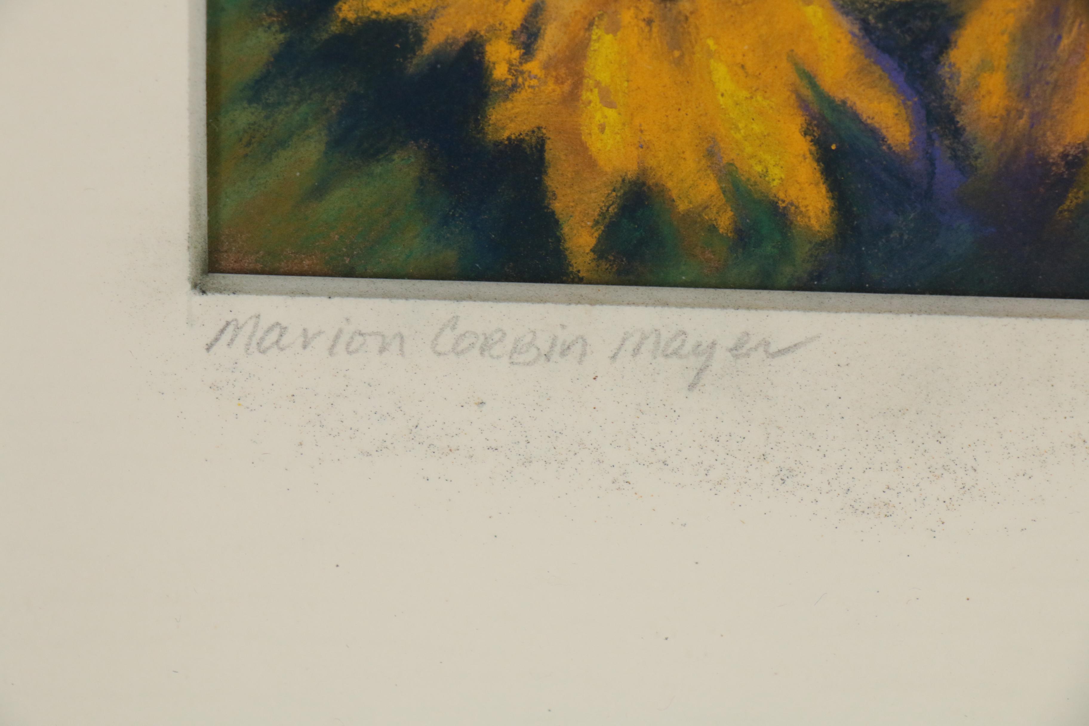 Marion Corbin-Mayer Floral Pastel Drawing
