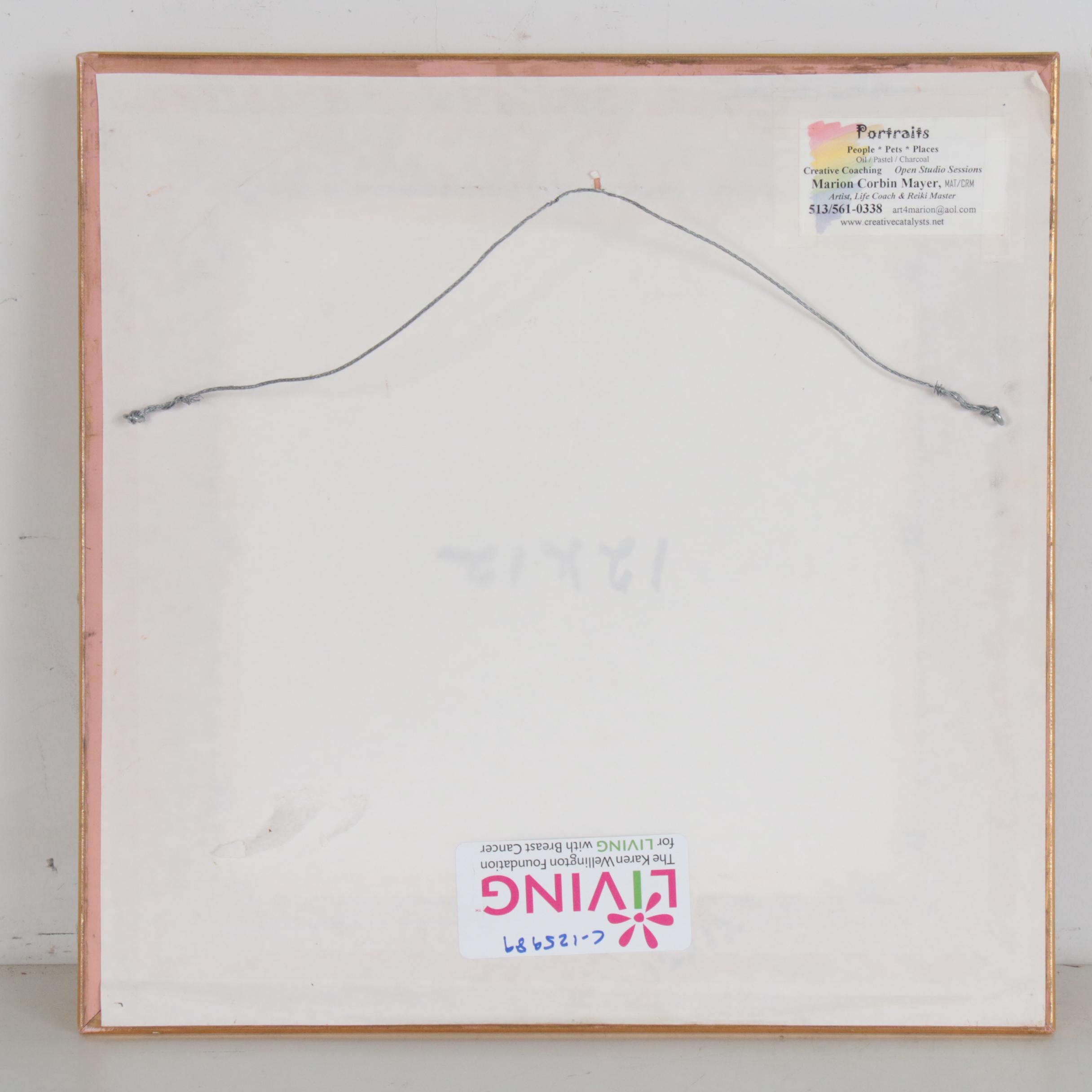 Marion Corbin-Mayer Floral Pastel Drawing