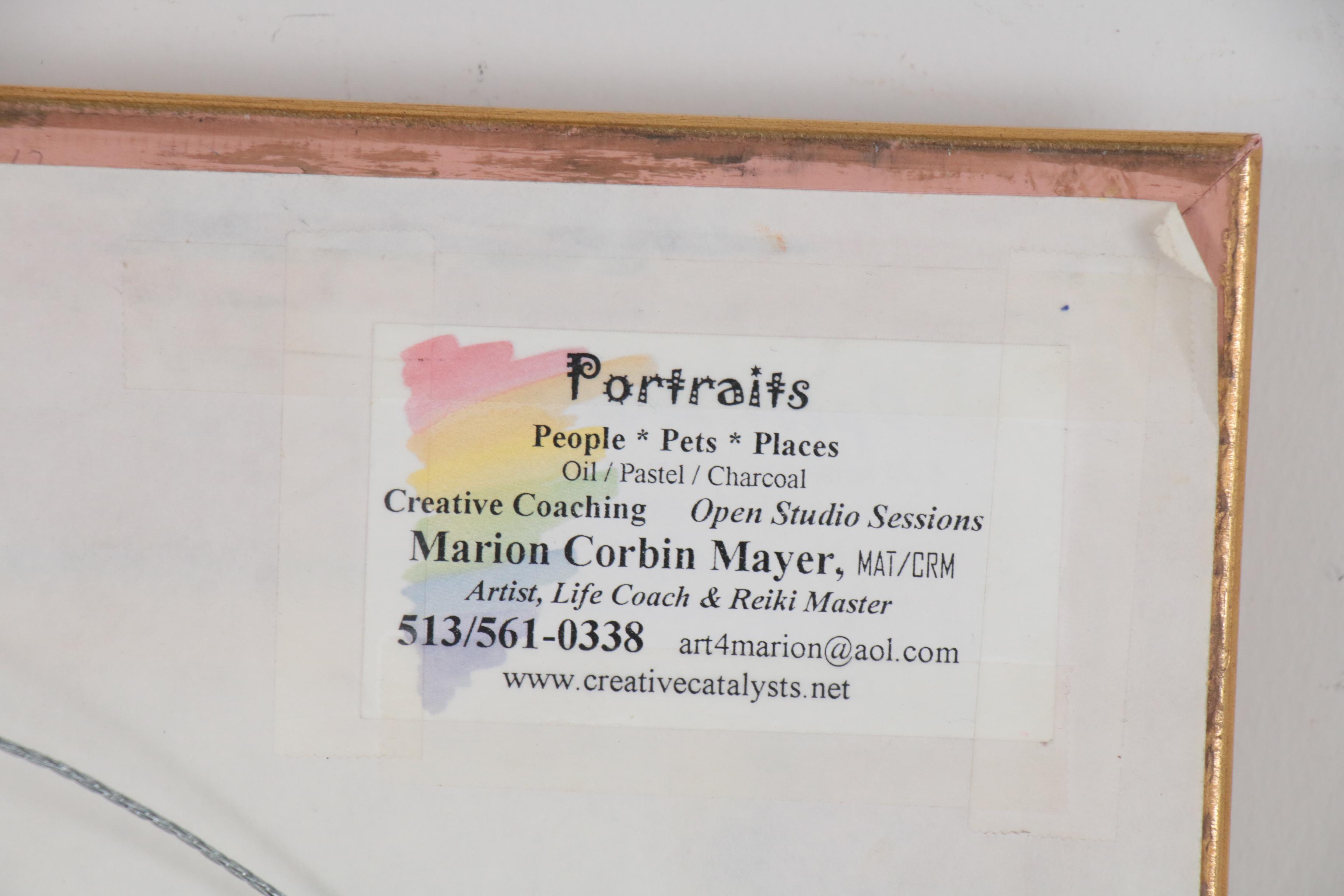 Marion Corbin-Mayer Floral Pastel Drawing