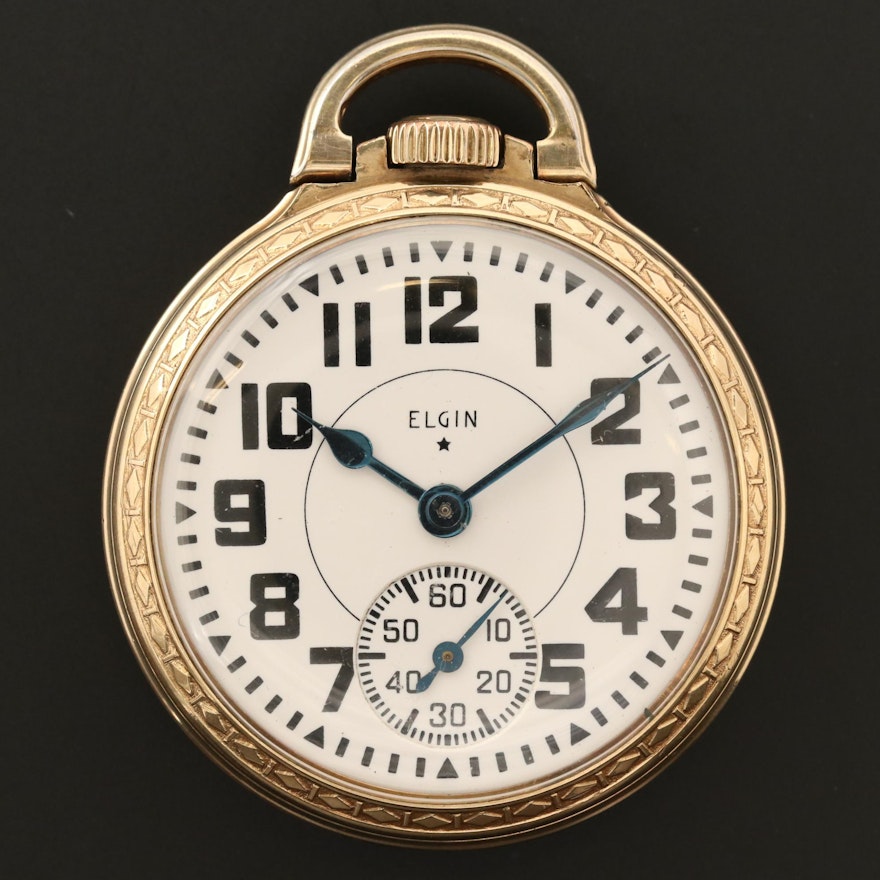 Vintage Elgin Gold Filled Railroad Grade Pocket Watch
