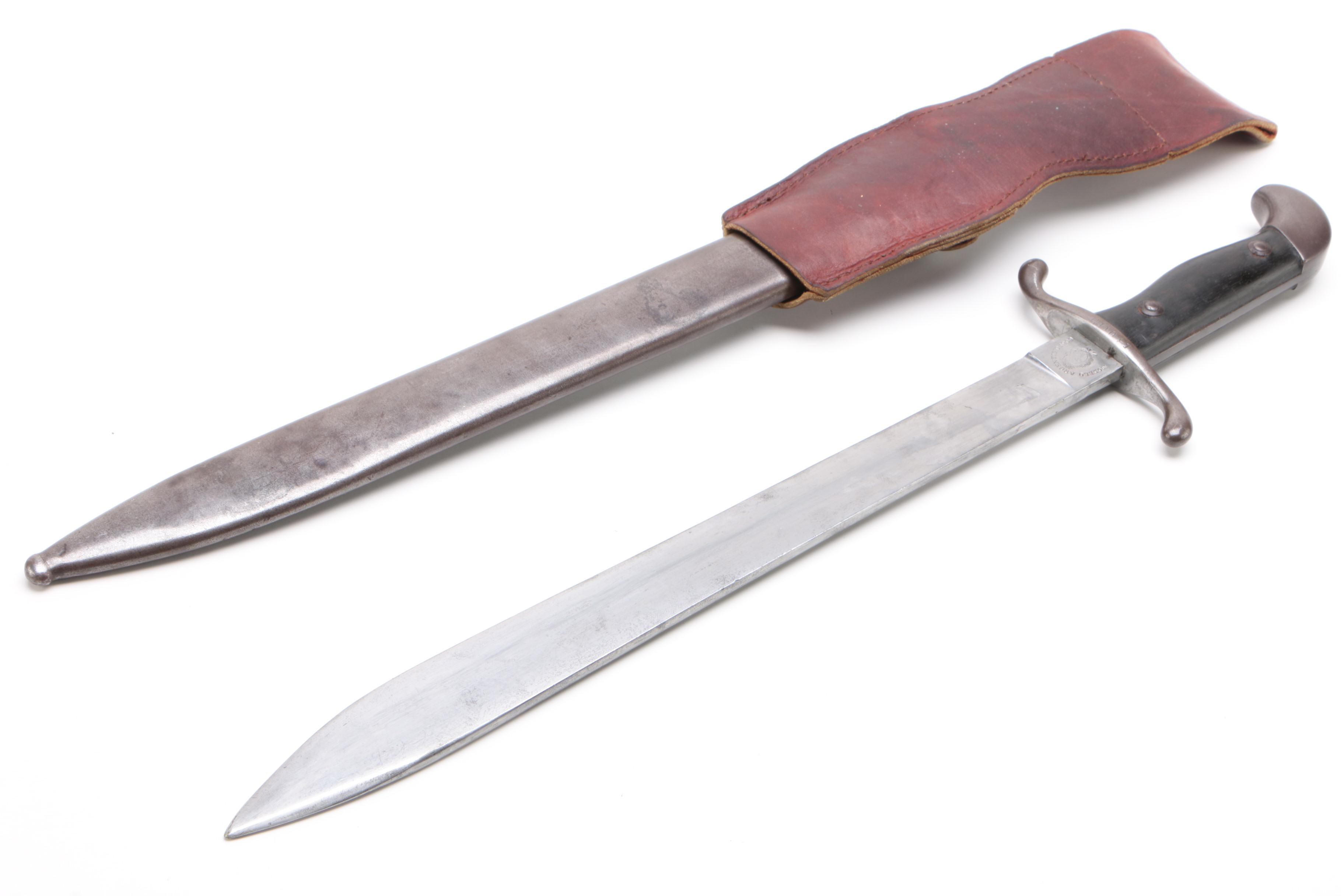 Argentine 1909 Bolo Machete Knife-Short Sword with Scabbard By Kirschbaum