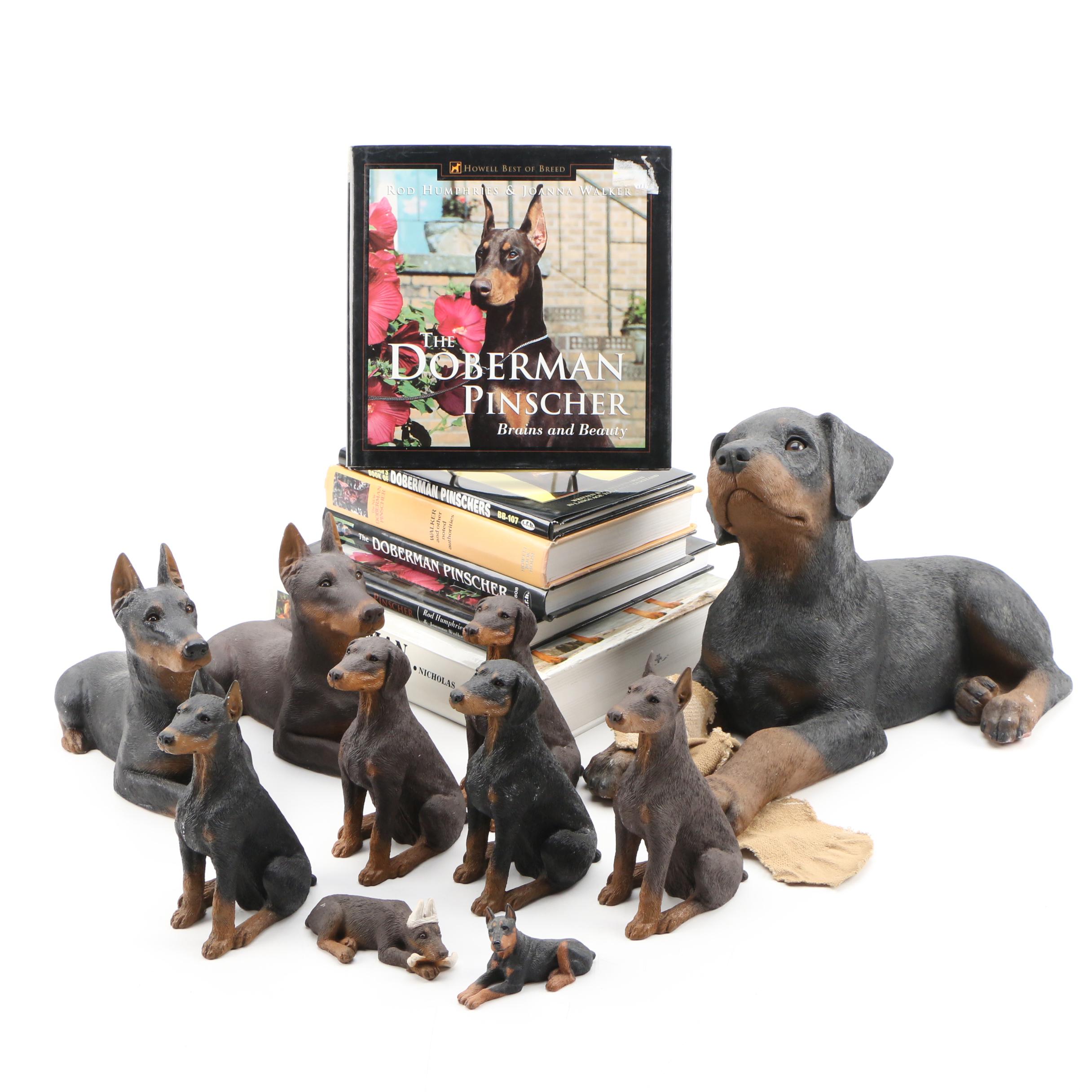 Doberman Pinscher Reference Books and Sandicast Resin Figurines
