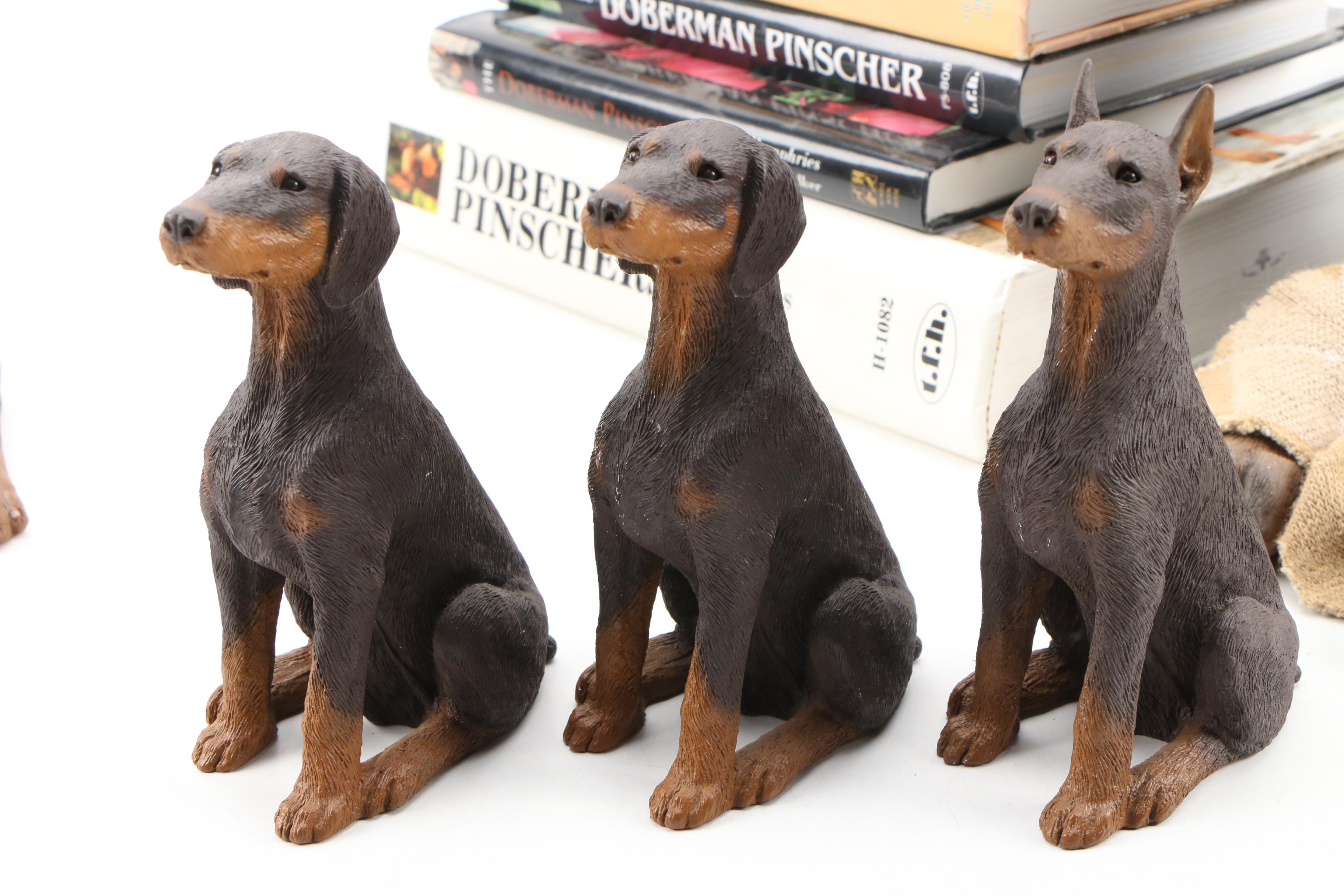 Doberman Pinscher Reference Books and Sandicast Resin Figurines
