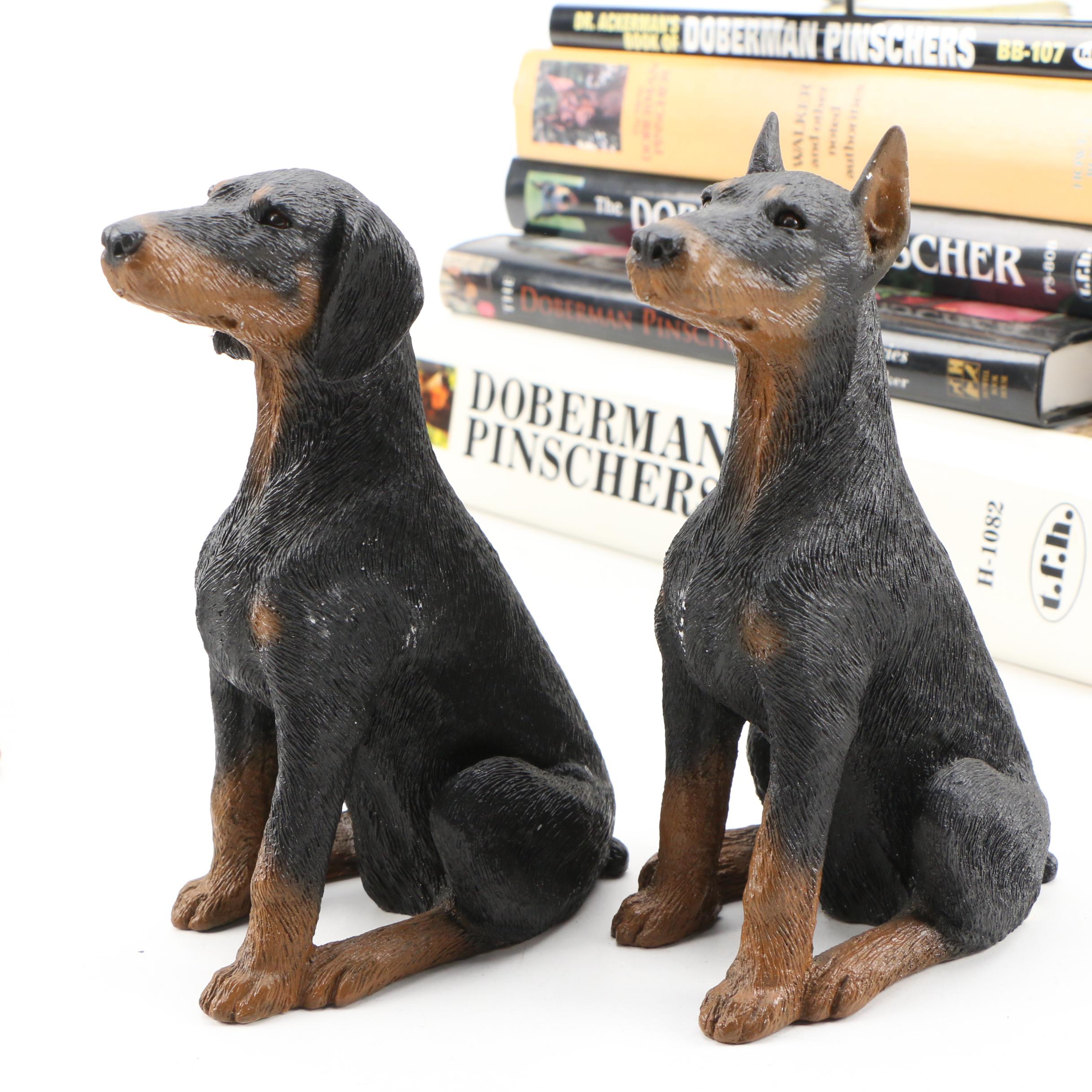 Doberman Pinscher Reference Books and Sandicast Resin Figurines