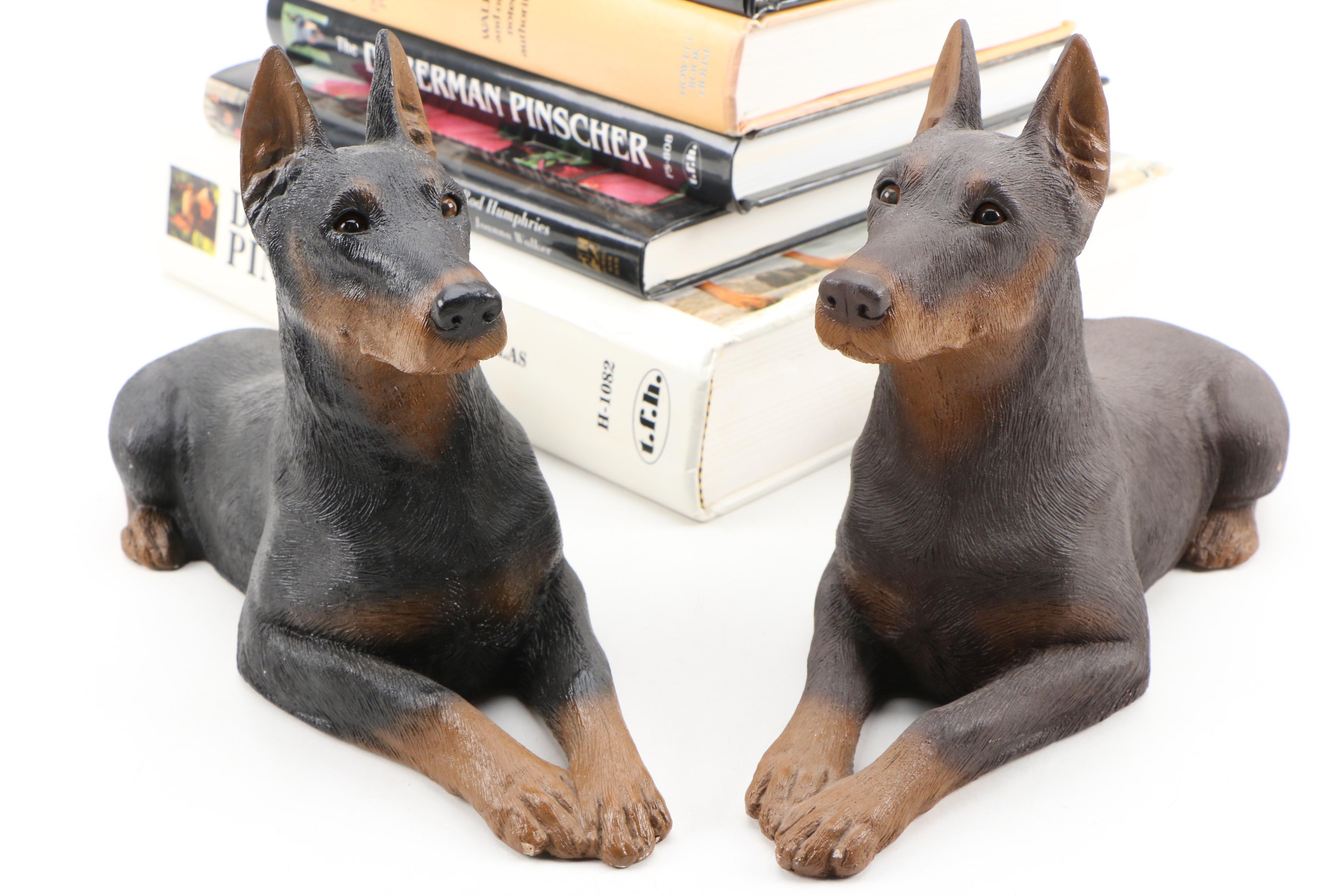Doberman Pinscher Reference Books and Sandicast Resin Figurines
